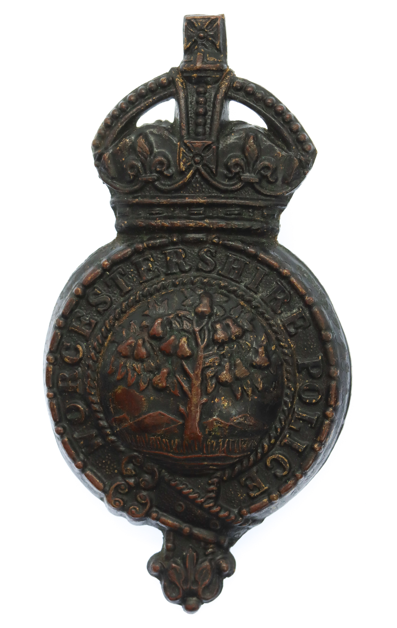 Worcestershire Police Helmet Plate - King's Crown