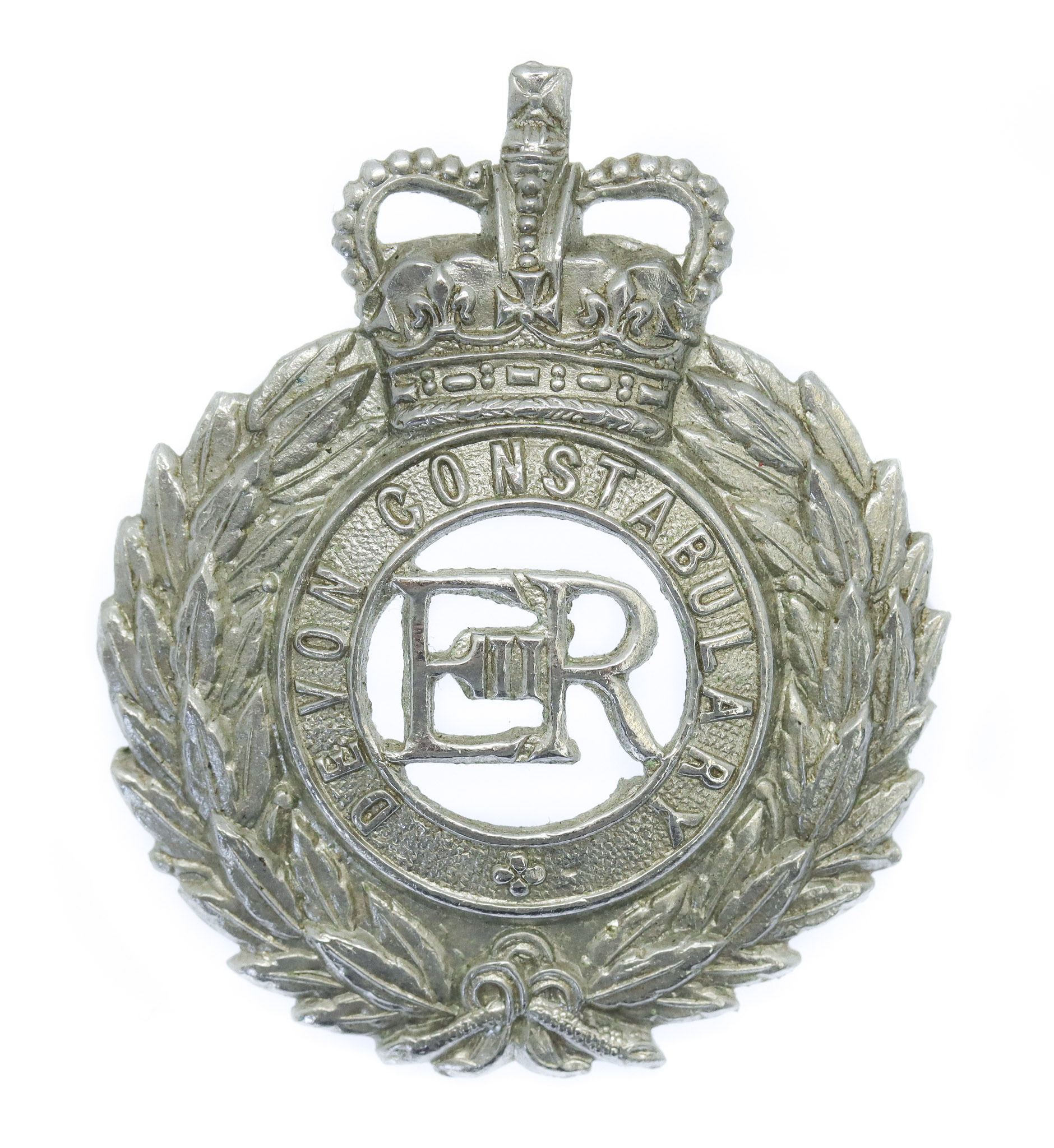 Devon Constabulary Wreath Cap Badge - Queen's Crown