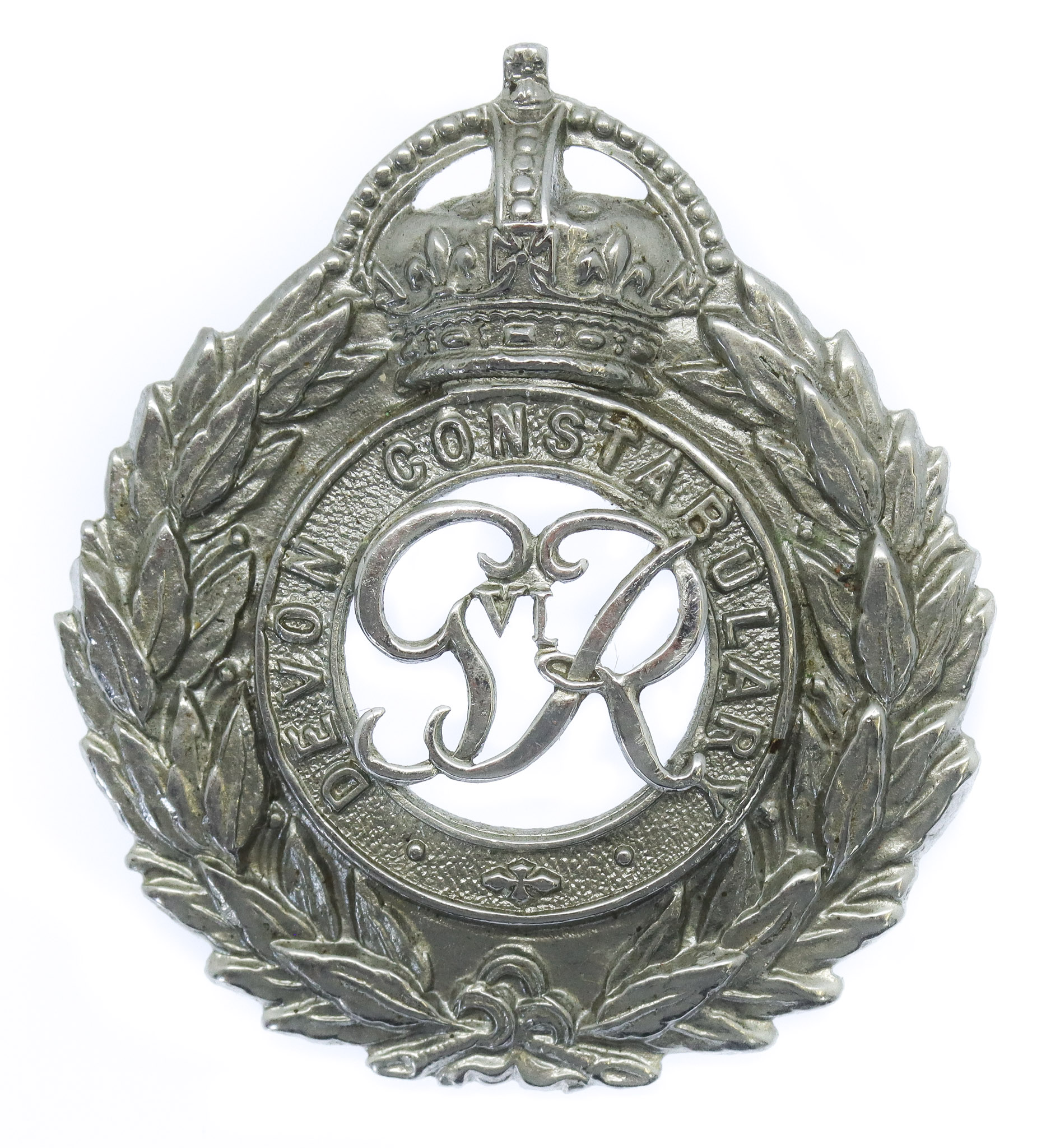 George VI Devon Constabulary Wreath Cap Badge 
