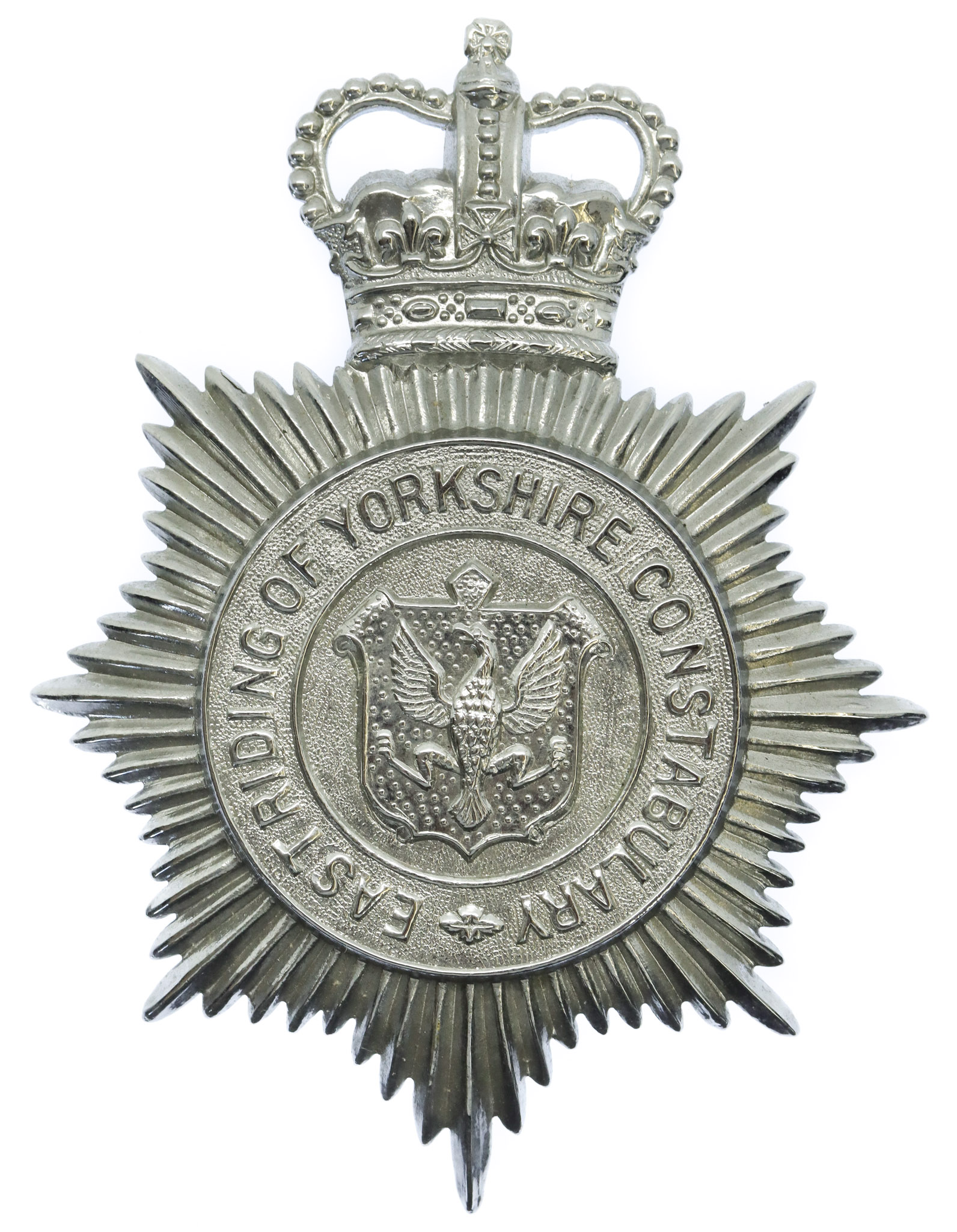 East Riding of Yorkshire Constabulary Helmet Plate - Queen's Crown
