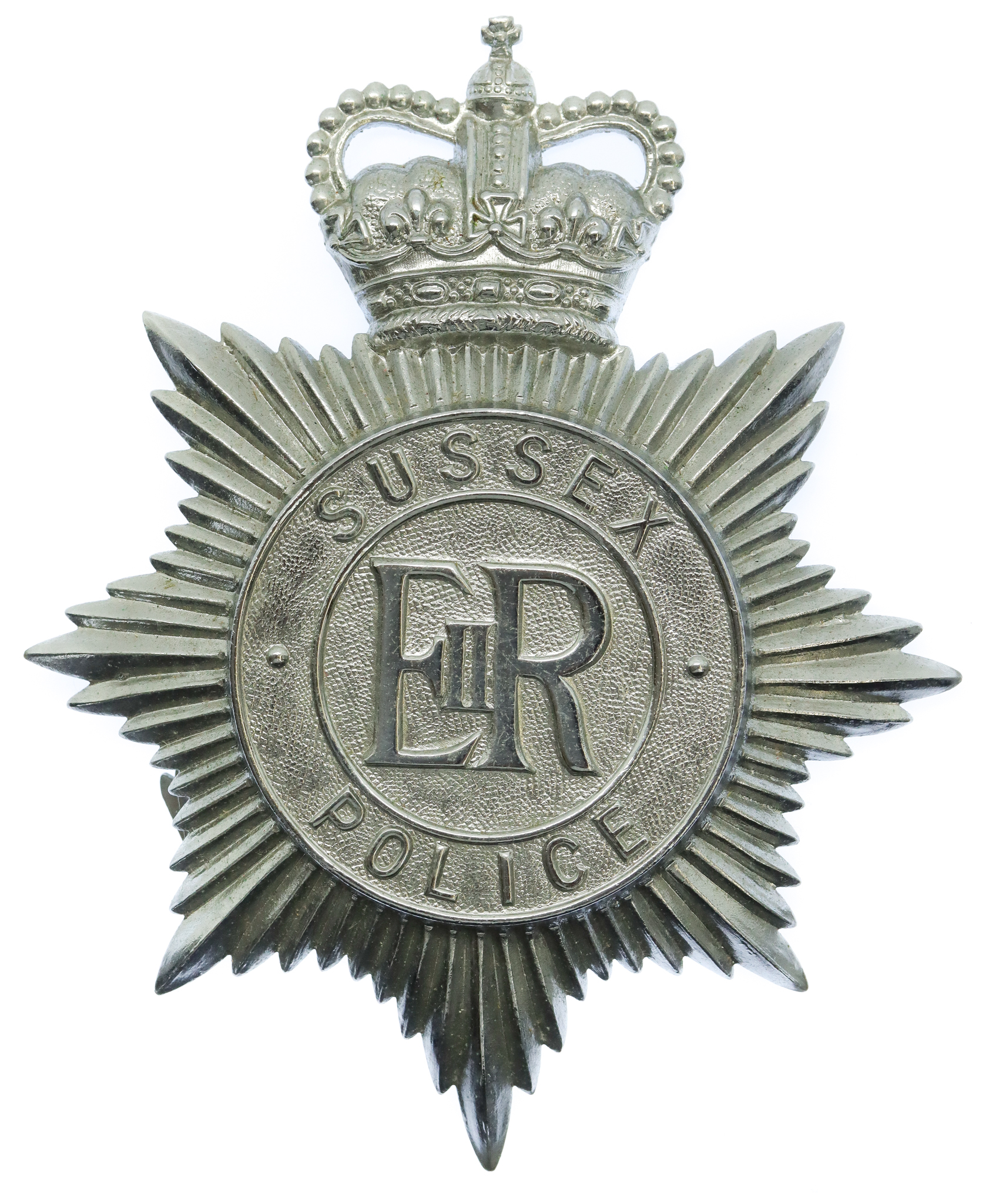 Sussex Police Helmet Plate - Queen's Crown