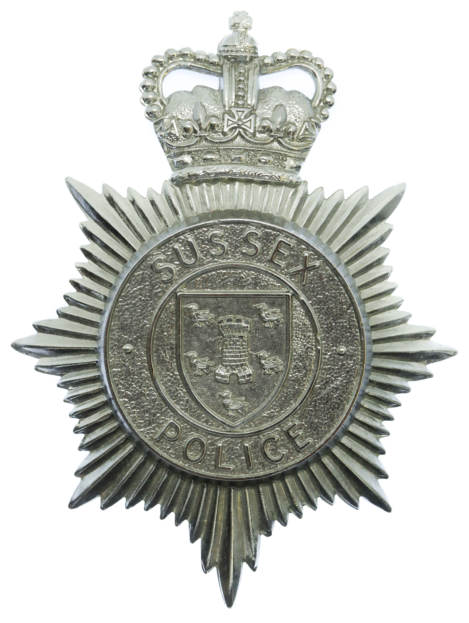 Sussex Police Helmet Plate - Queen's Crown