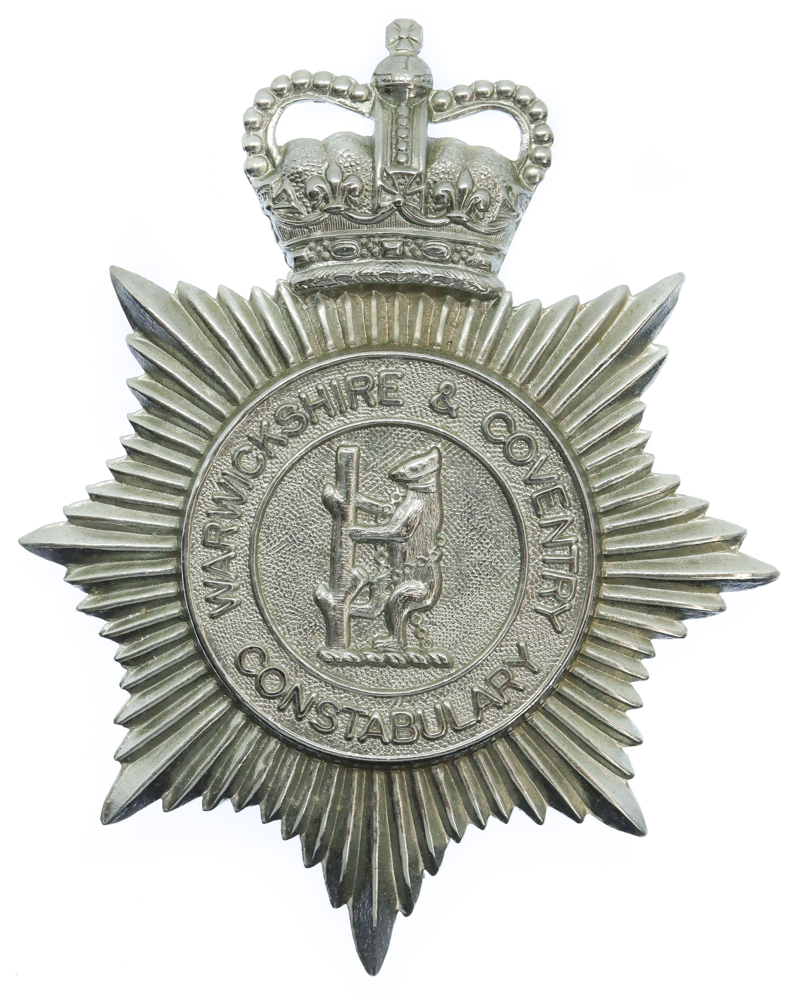 Warwickshire & Coventry Constabulary Helmet Plate - Queen's Crown