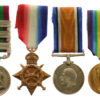 1895 IGS (3 Clasps), WW1 1914-15 Star, British War Medal and Victory Medal Group of Four - Gnr. W.E. Long, Royal Artillery