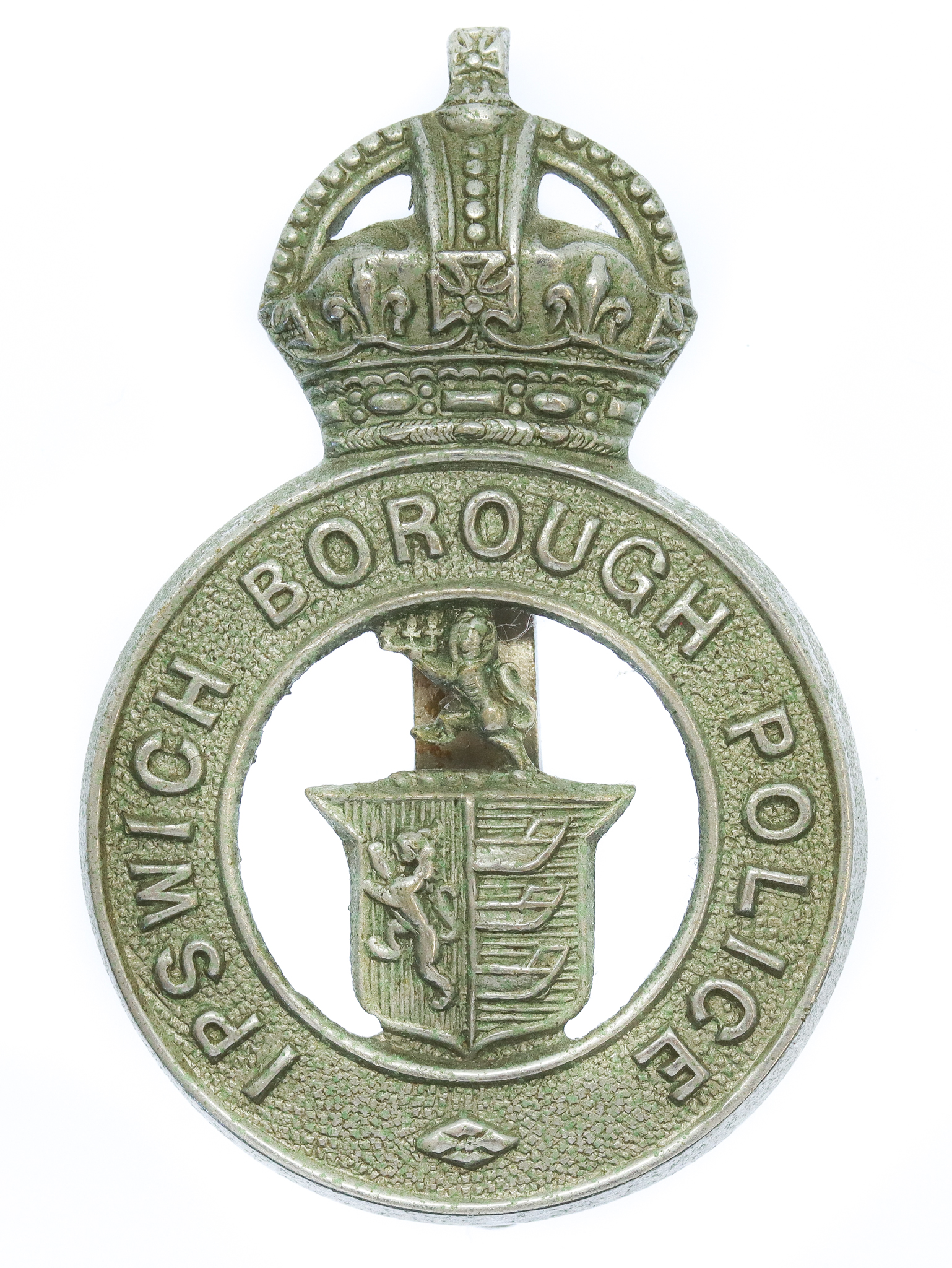 Ipswich Borough Police  Cap Badge - King's Crown