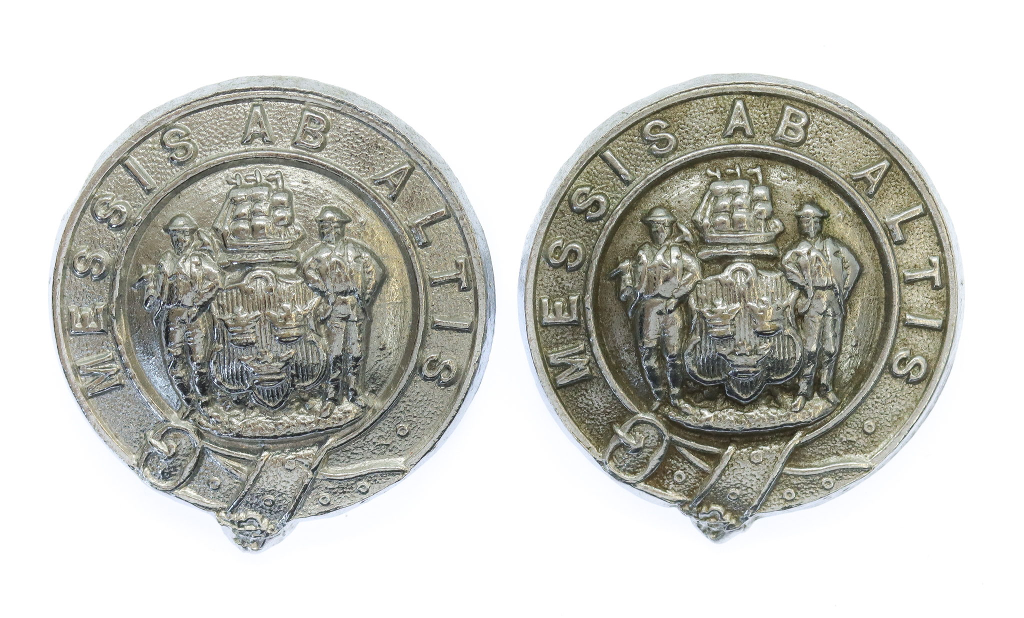 Pair of Tynemouth Borough Police Collar Badges