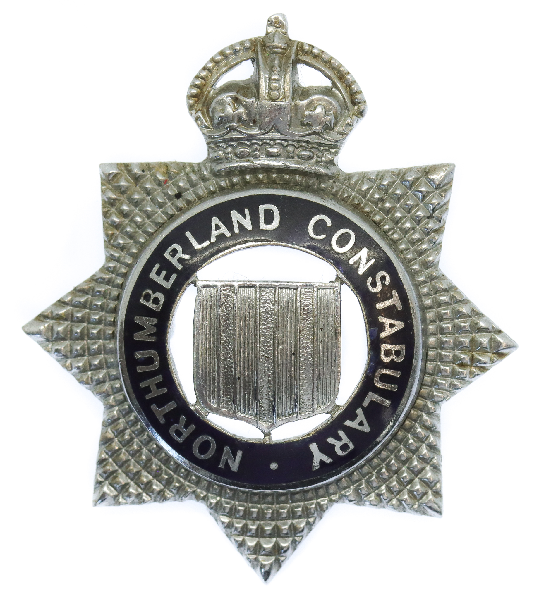 Northumberland Constabulary Senior Officer's Enamelled Cap Badge - King's Crown