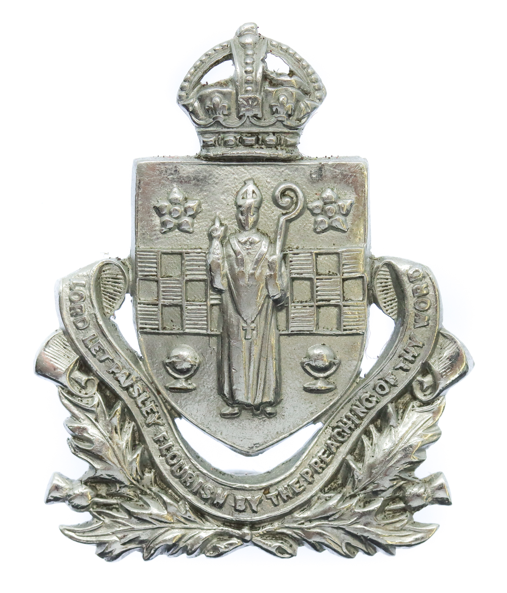 Paisley Burgh Police Cap/Collar Badge - King's Crown