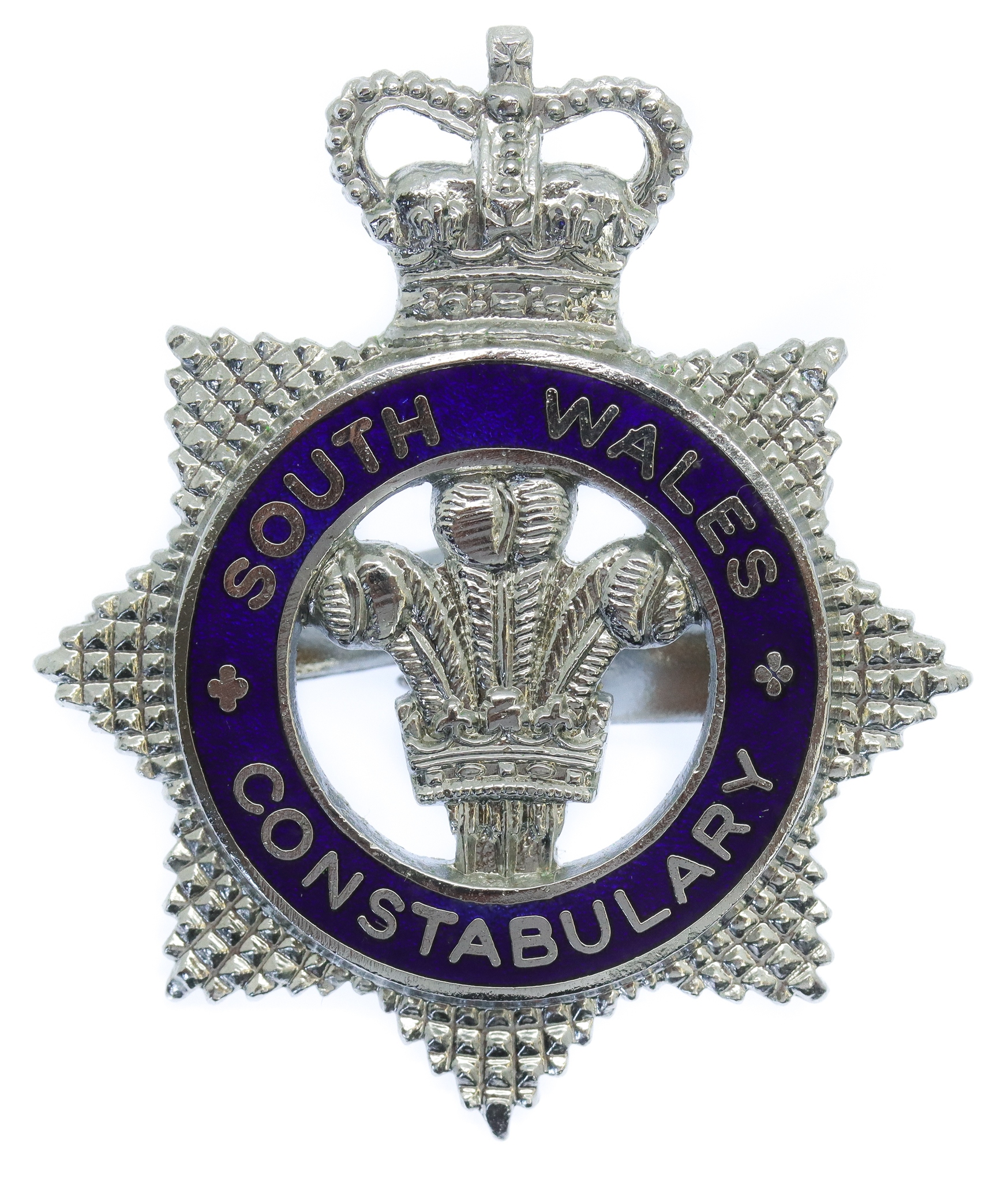 South Wales Constabulary Senior Officer's Enamelled Cap Badge - Queen's Crown