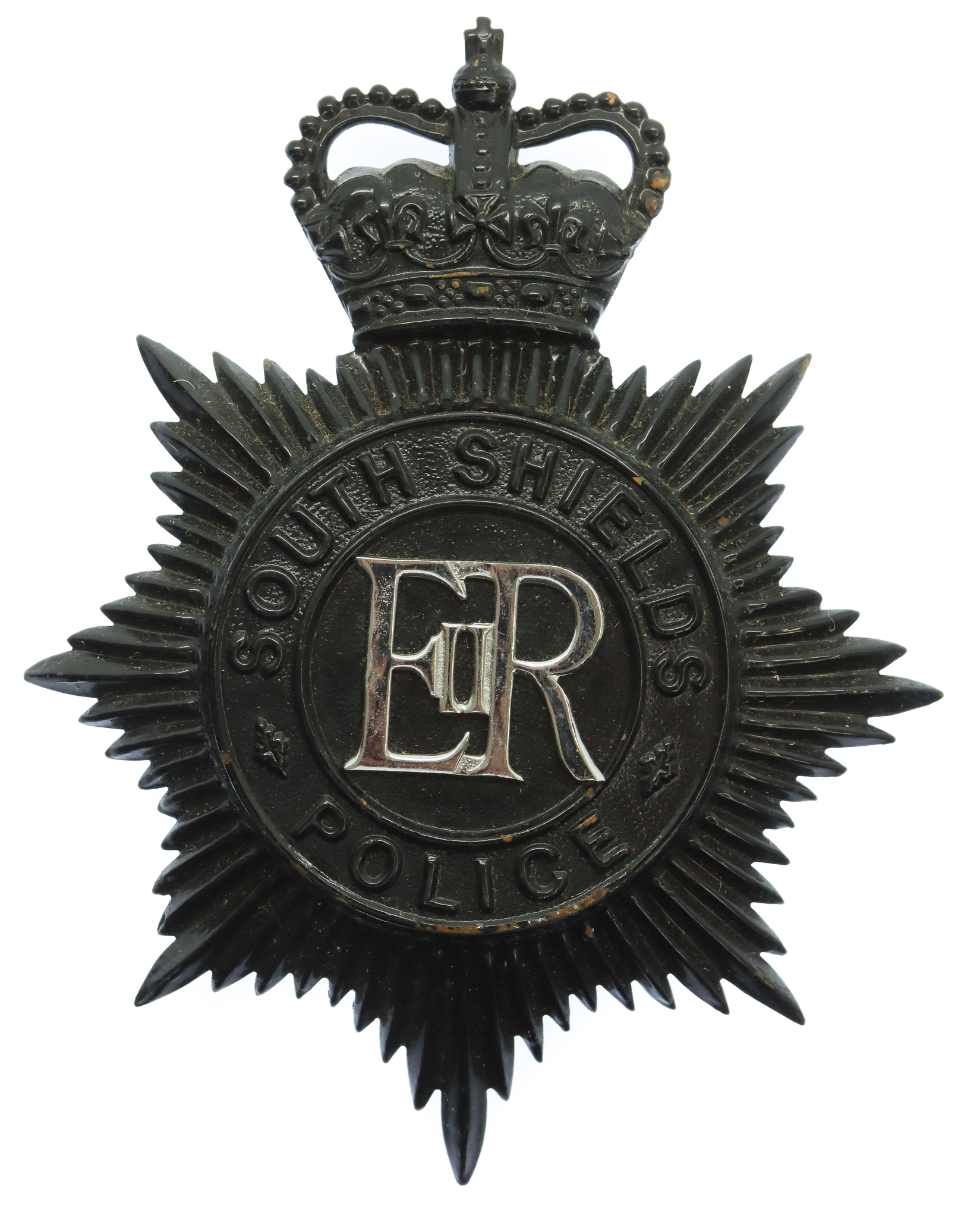 South Shields Police Night Helmet Plate - Queen's Crown