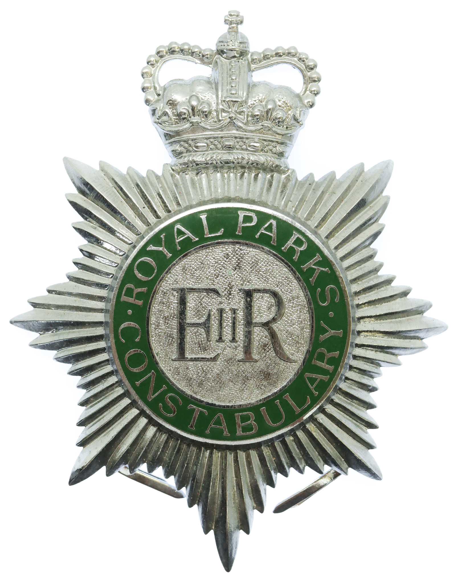 Royal Parks Constabulary Enamelled Helmet Plate - Queen's Crown
