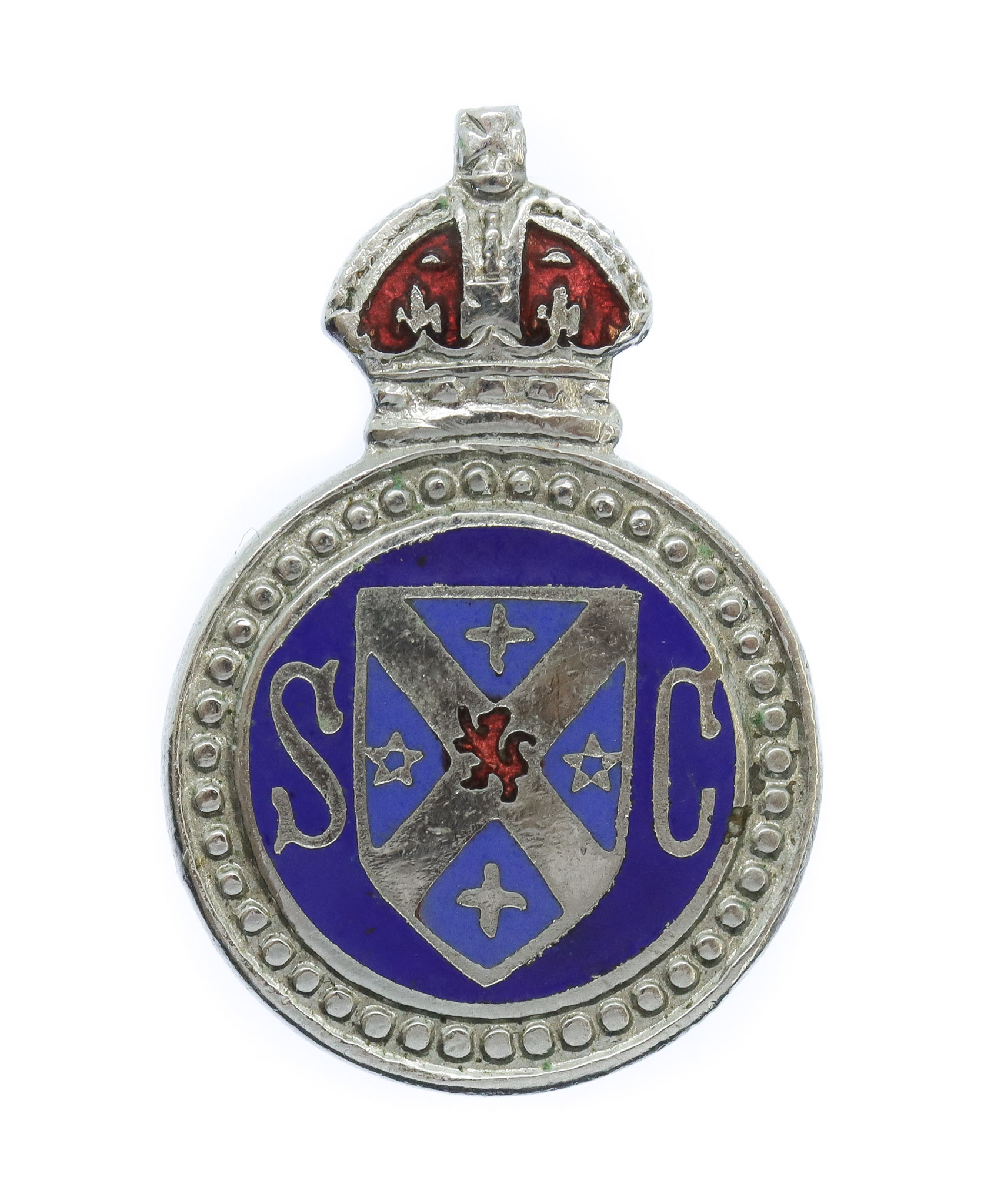 Stirlingshire Special Constabulary Enamelled Lapel Badge - King's Crown