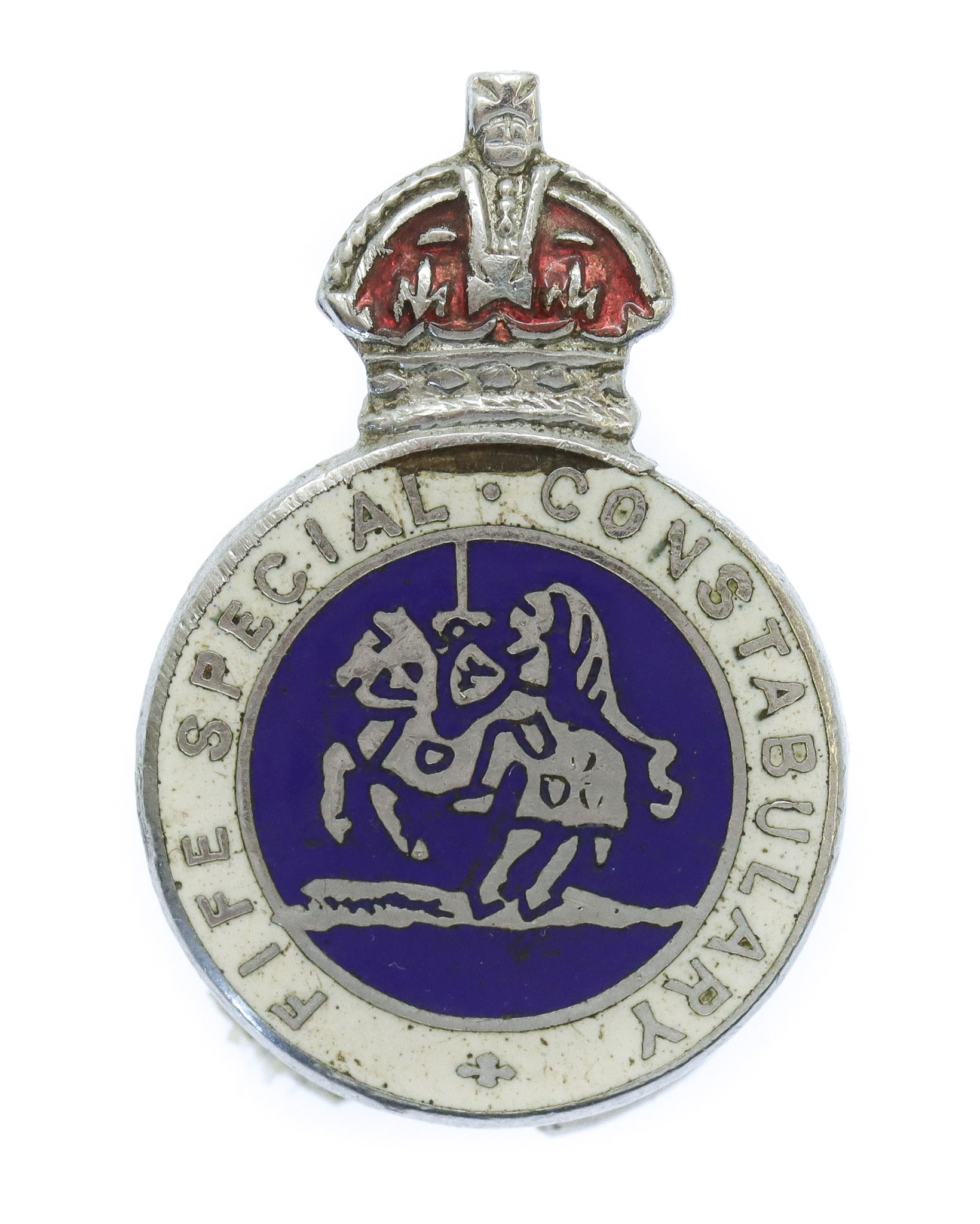 Fife Special Constabulary Enamelled Lapel Badge - King's Crown
