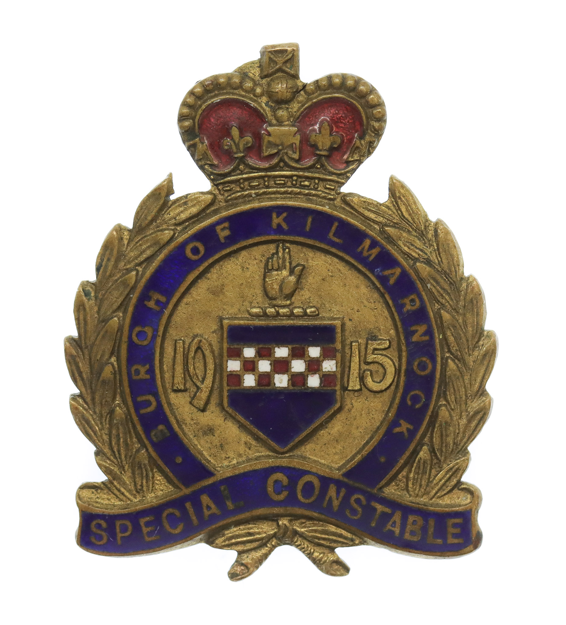 Kilmarnock Burgh Police Special Constable 1915 Enamelled Lapel Badge