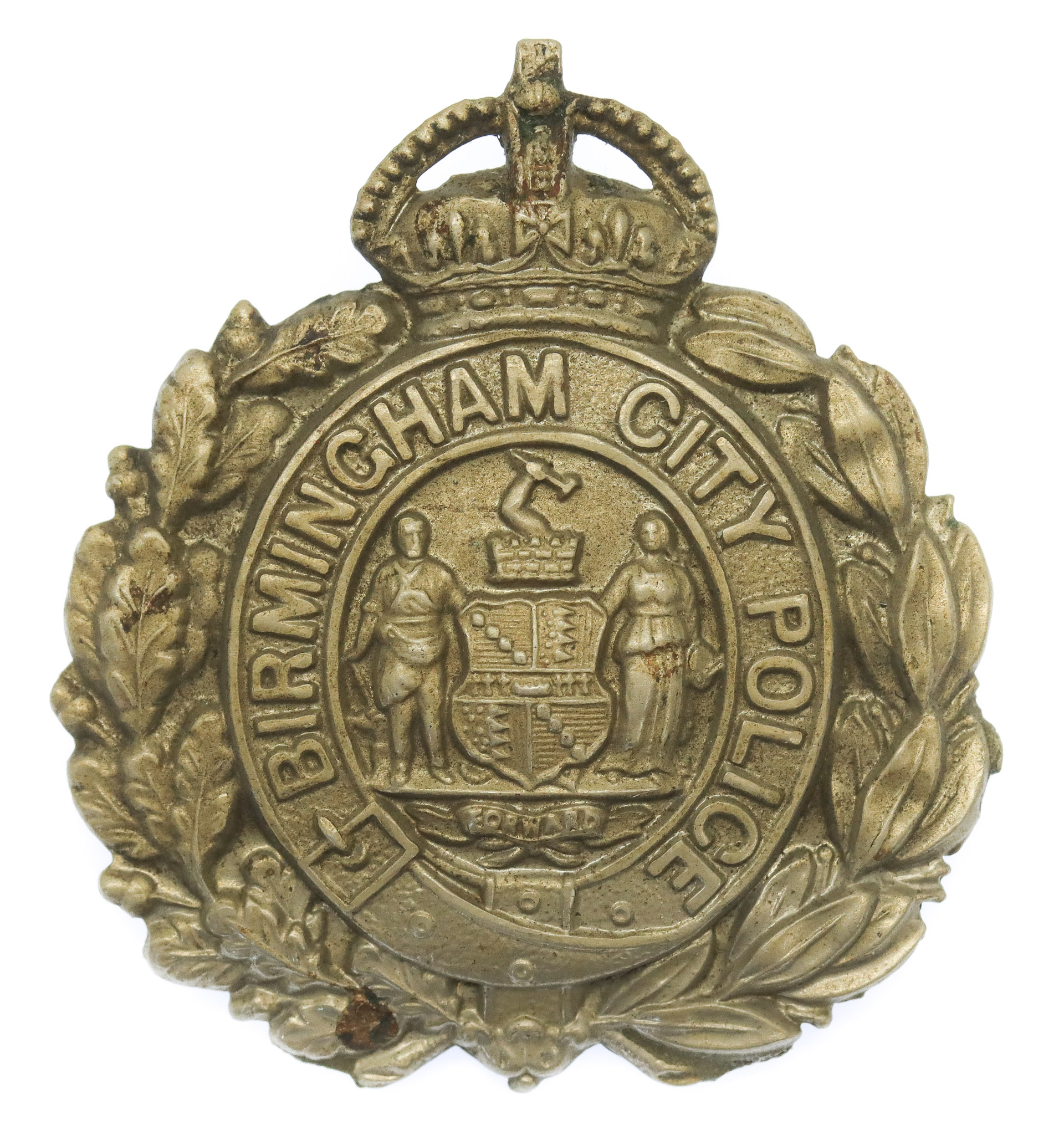 Birmingham City Police Small Wreath Cap Badge - King's Crown