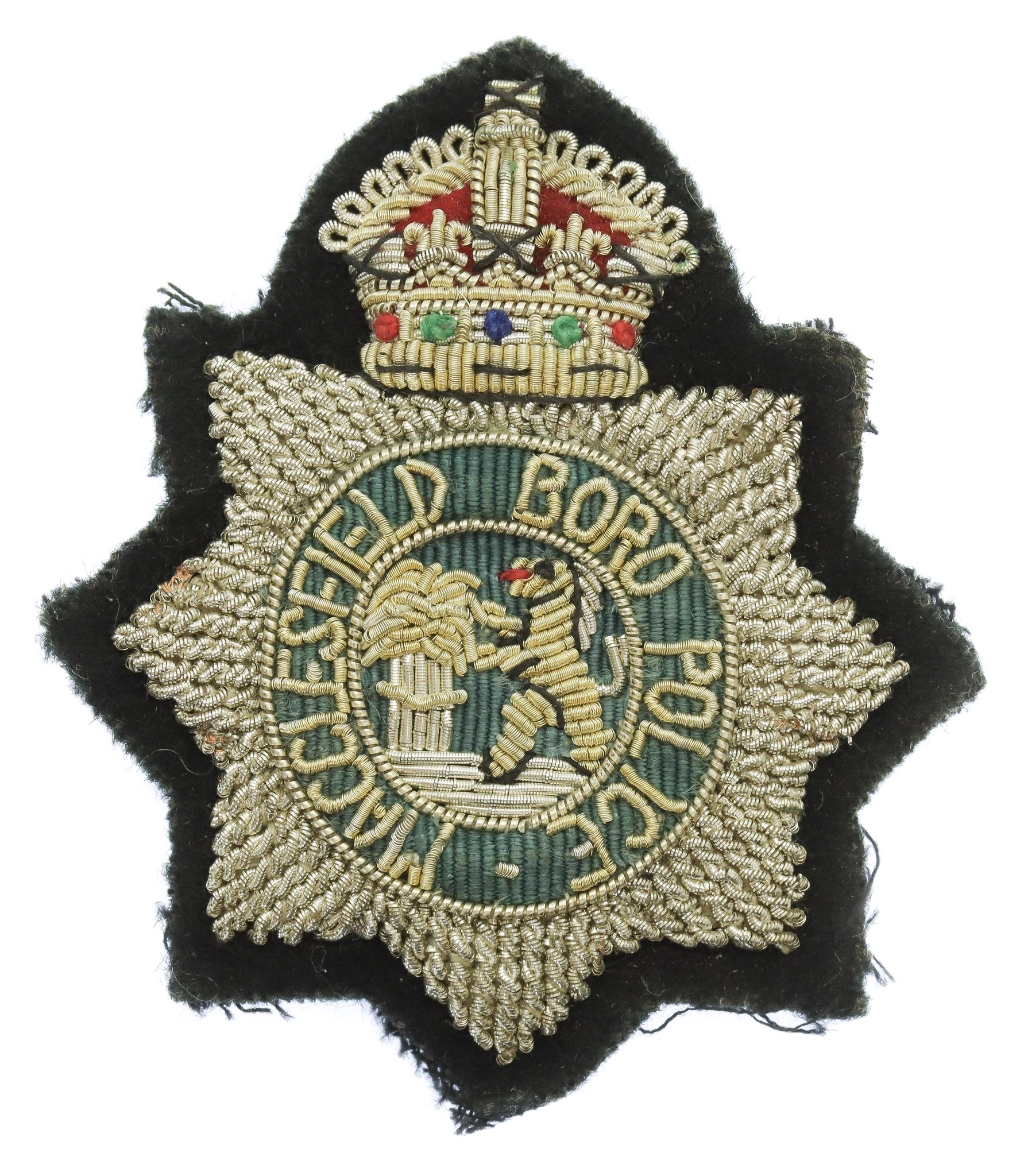 Macclesfield Borough Police Bullion Cap Badge - King's Crown