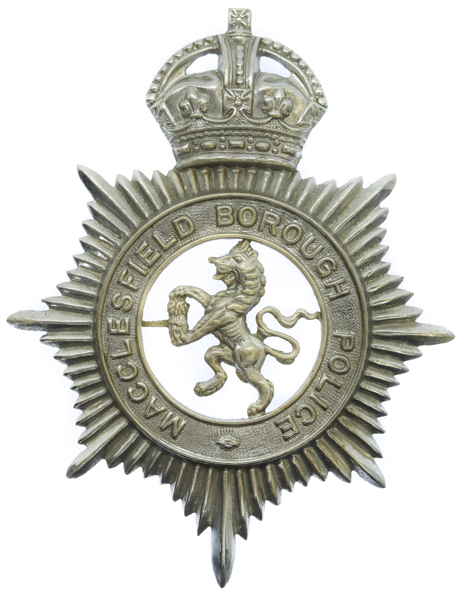 Macclesfield Borough Police Helmet Plate - King's Crown