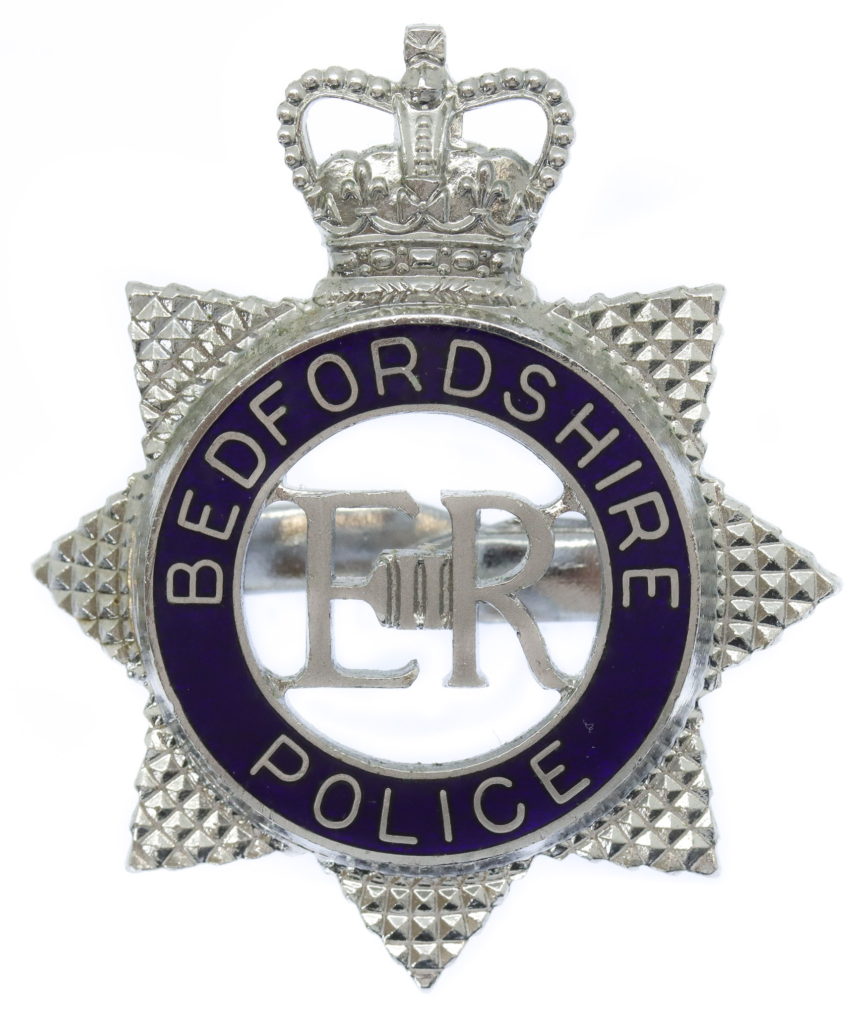Bedfordshire Police Senior Officer's Enamelled Cap Badge - Queen's Crown