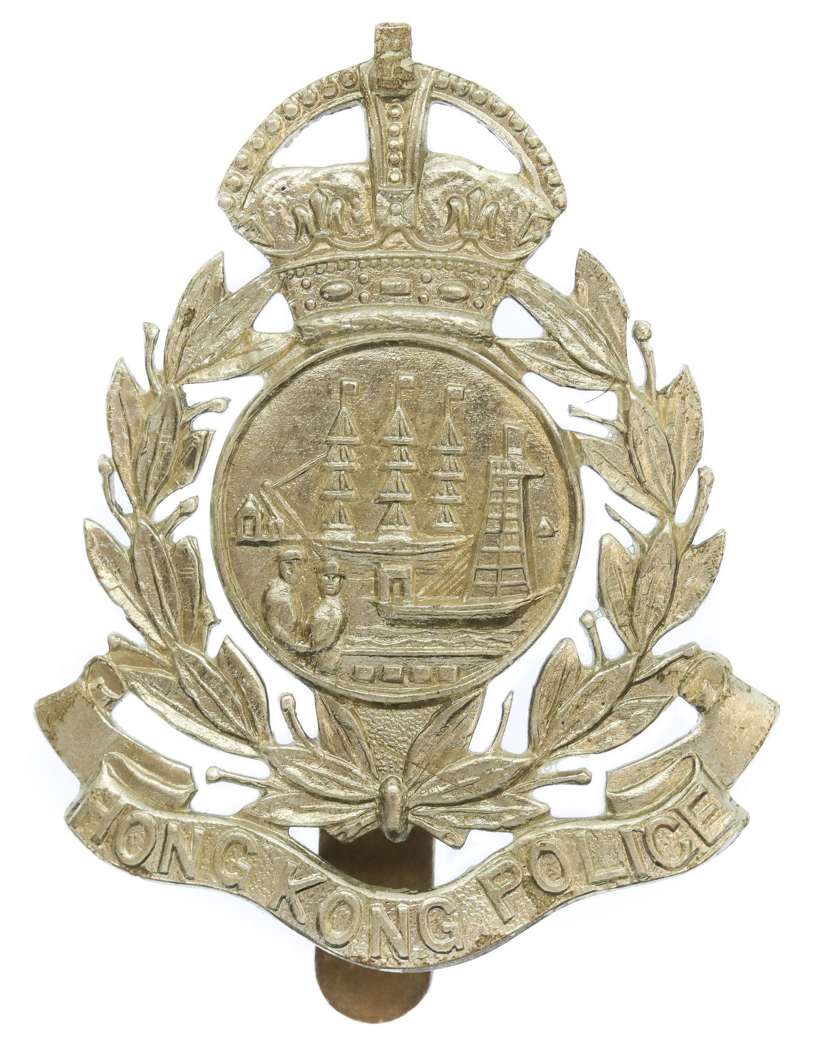 Hong Kong Police Cap Badge - King's Crown