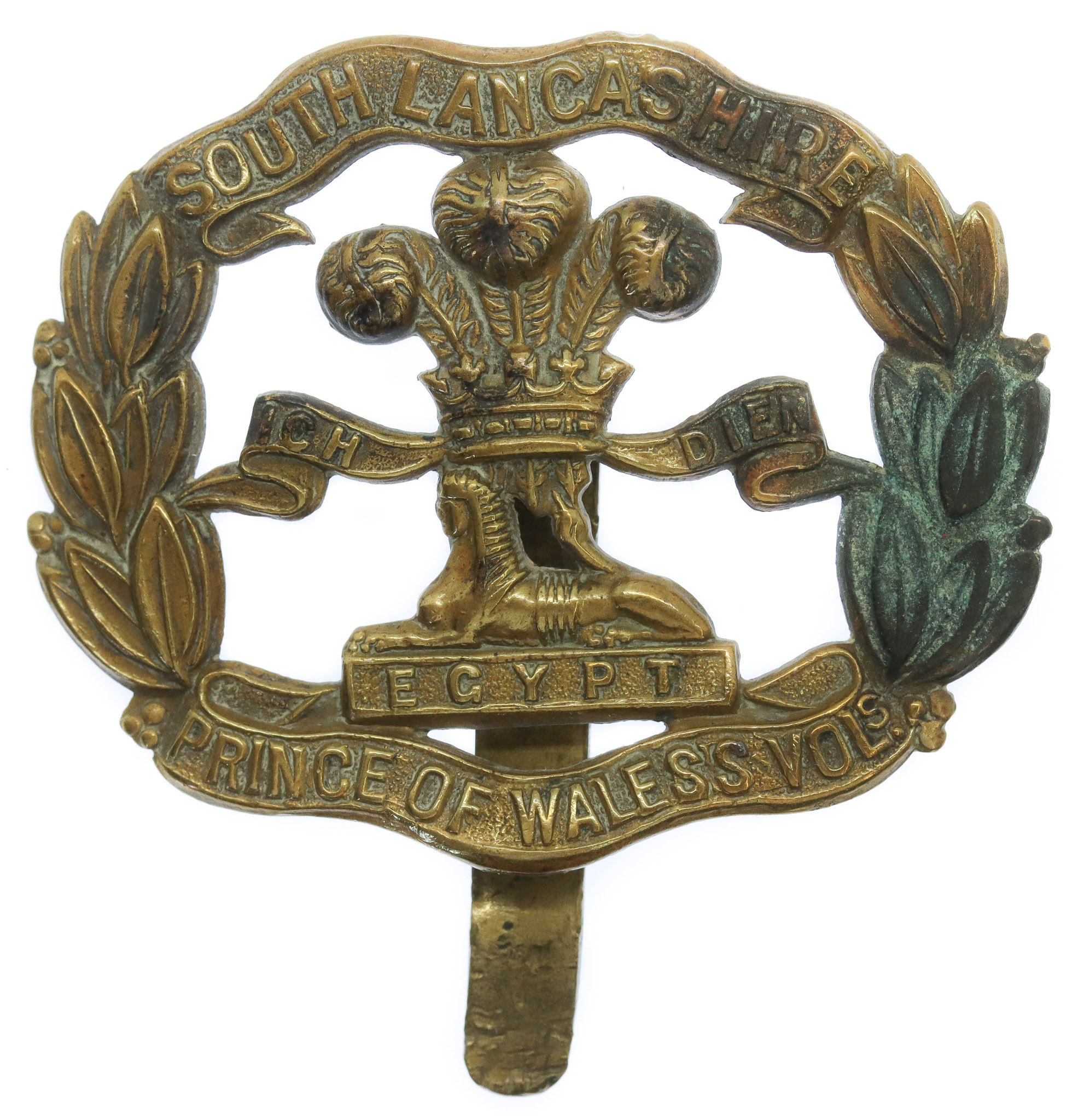 South Lancashire Regiment WW1 All Brass Economy Cap Badge