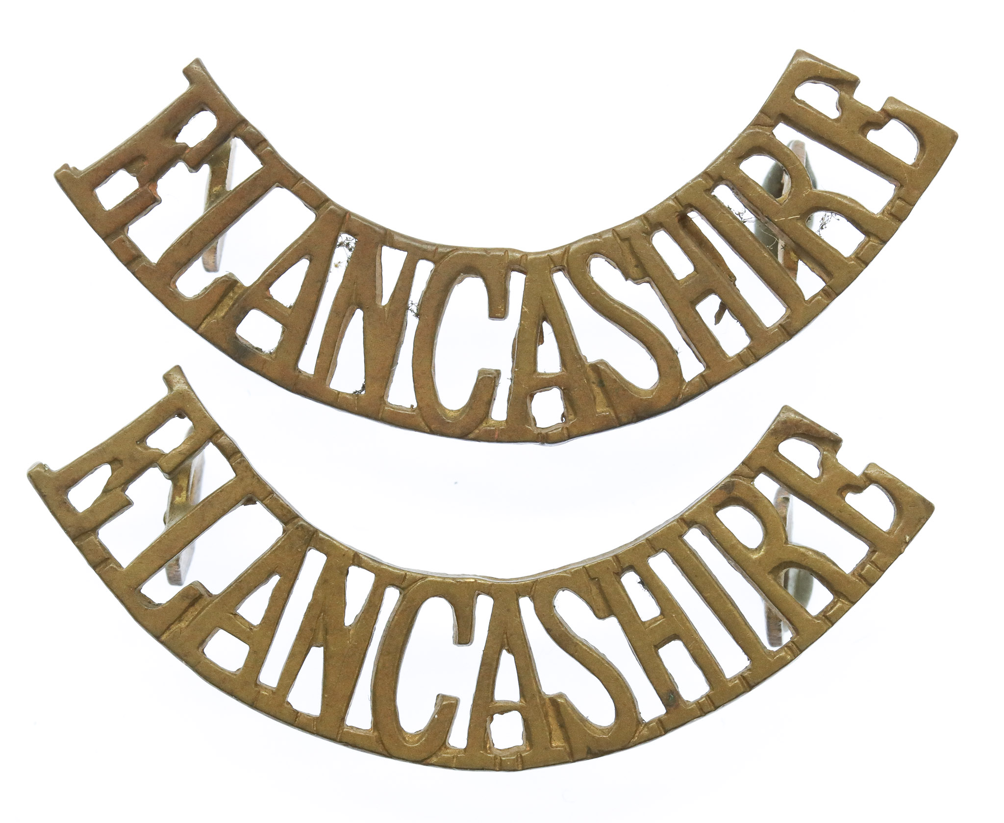 Pair of East Lancashire Regiment (E. LANCASHIRE) Shoulder Titles