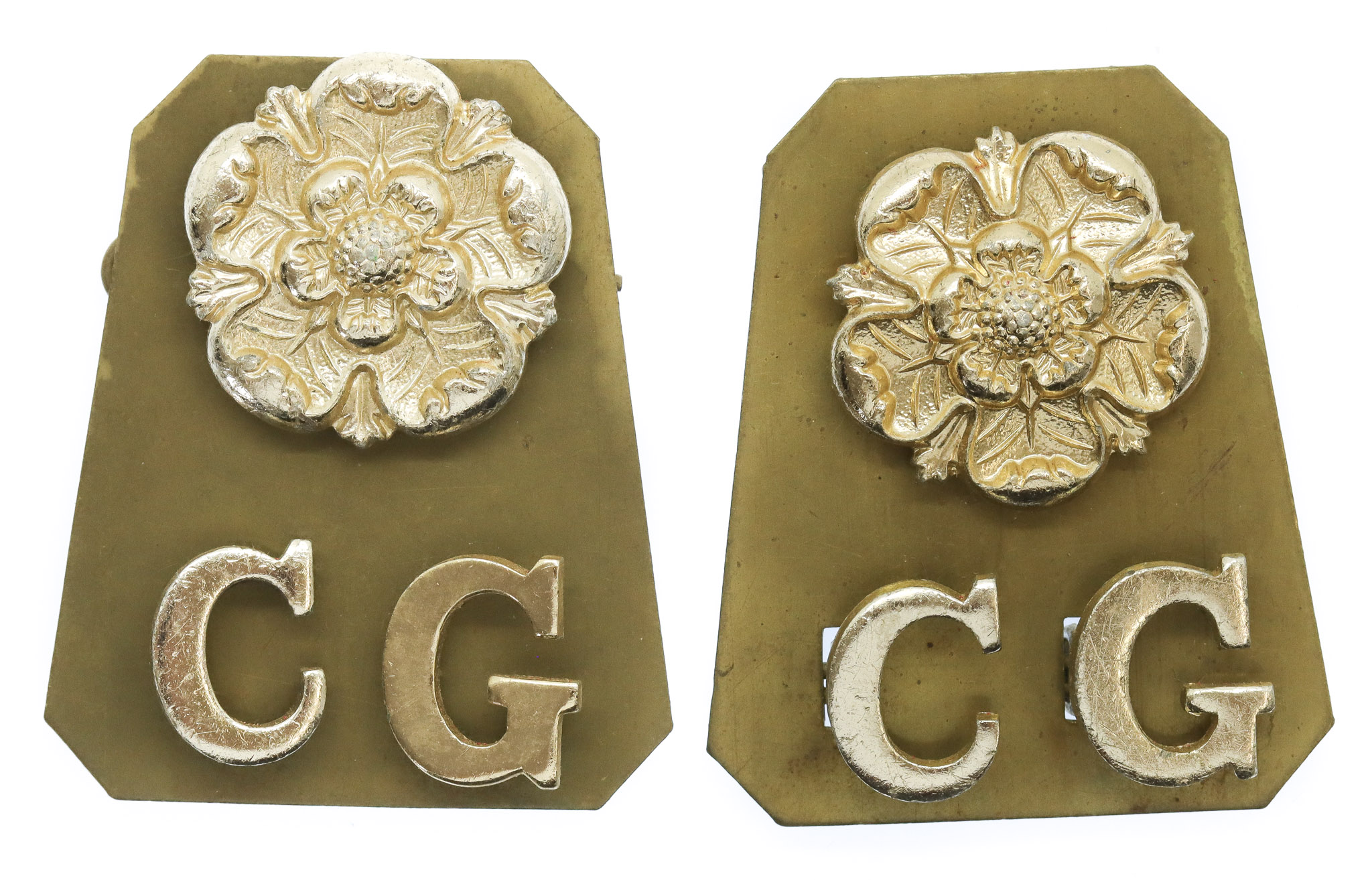 Pair of Coldstream Guards Anodised (Staybrite) Shoulder Titles