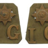 Pair of Irish Guards Brass Shoulder Titles