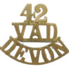 Voluntary Aid Detachment Devon (42/V.A.D./DEVON) Shoulder Title
