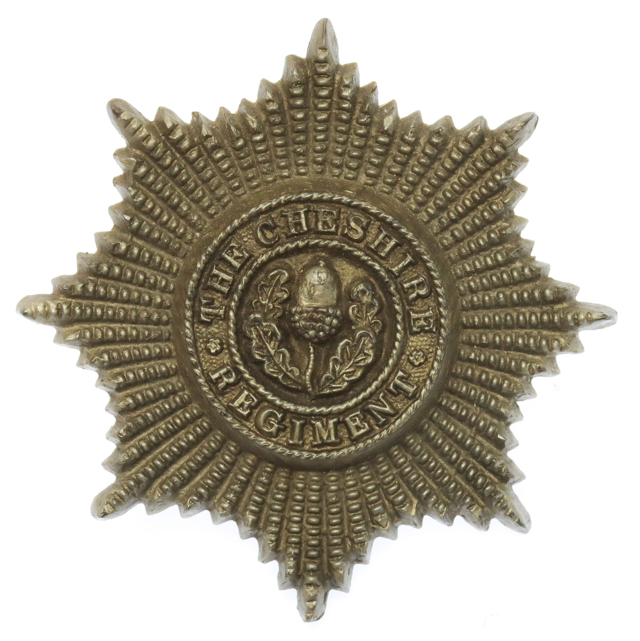 Cheshire Regiment WW2 Plastic Economy Cap Badge