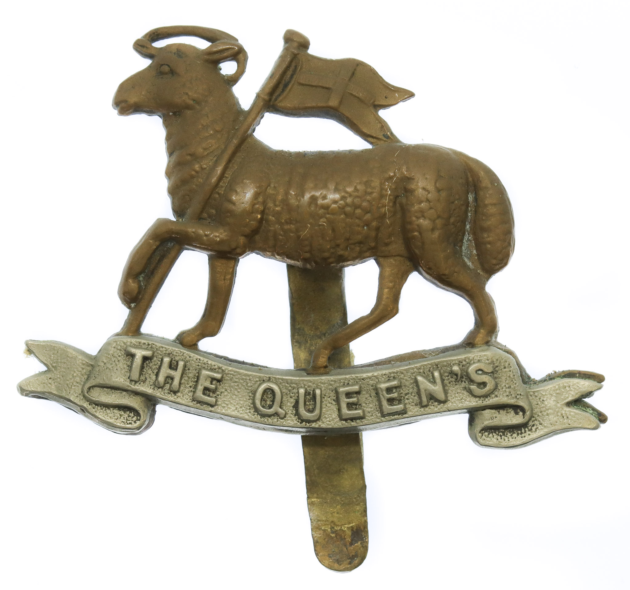 The Queen's (Royal West Surrey) Regiment Bi-Metal Cap Badge