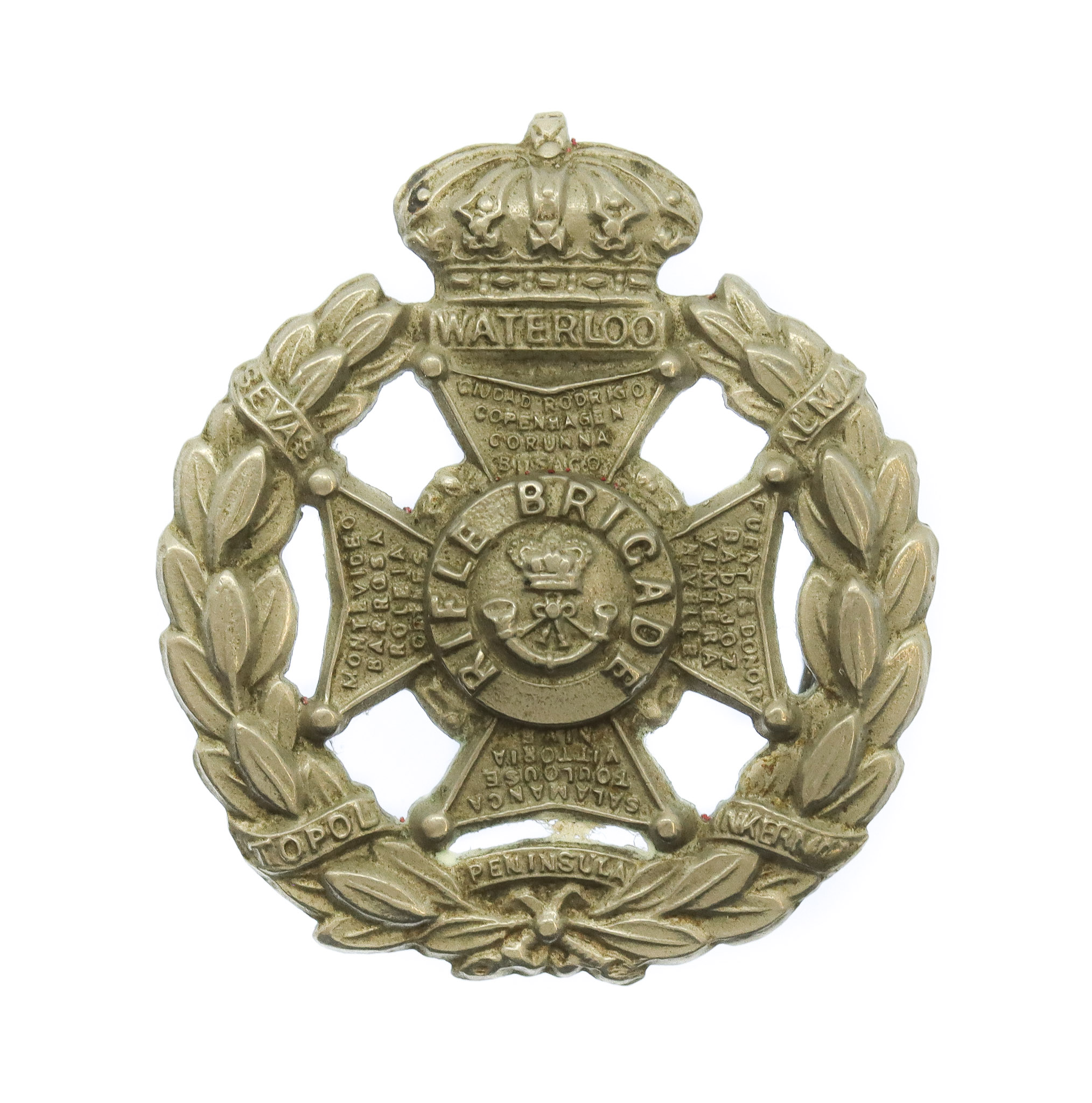 Victorian Rifle Brigade Field Service Cap Badge 
