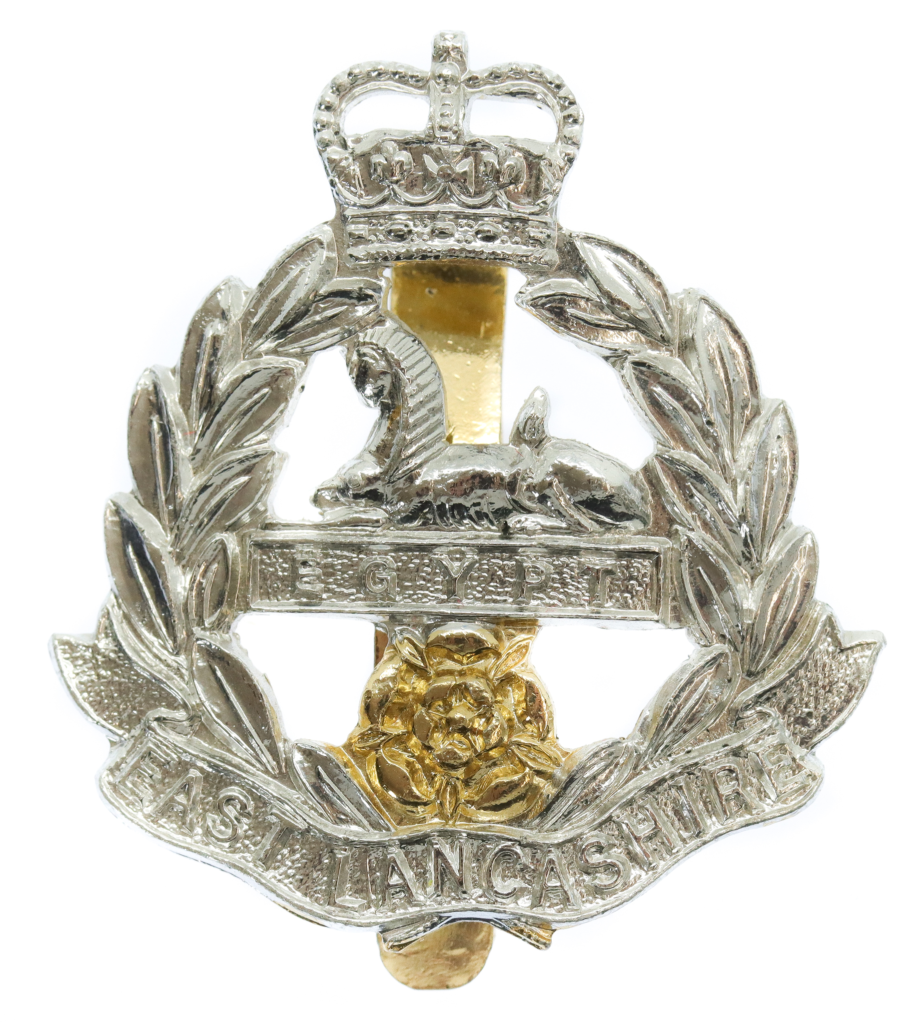 East Lancashire Regiment Anodised (Staybrite) Cap Badge 