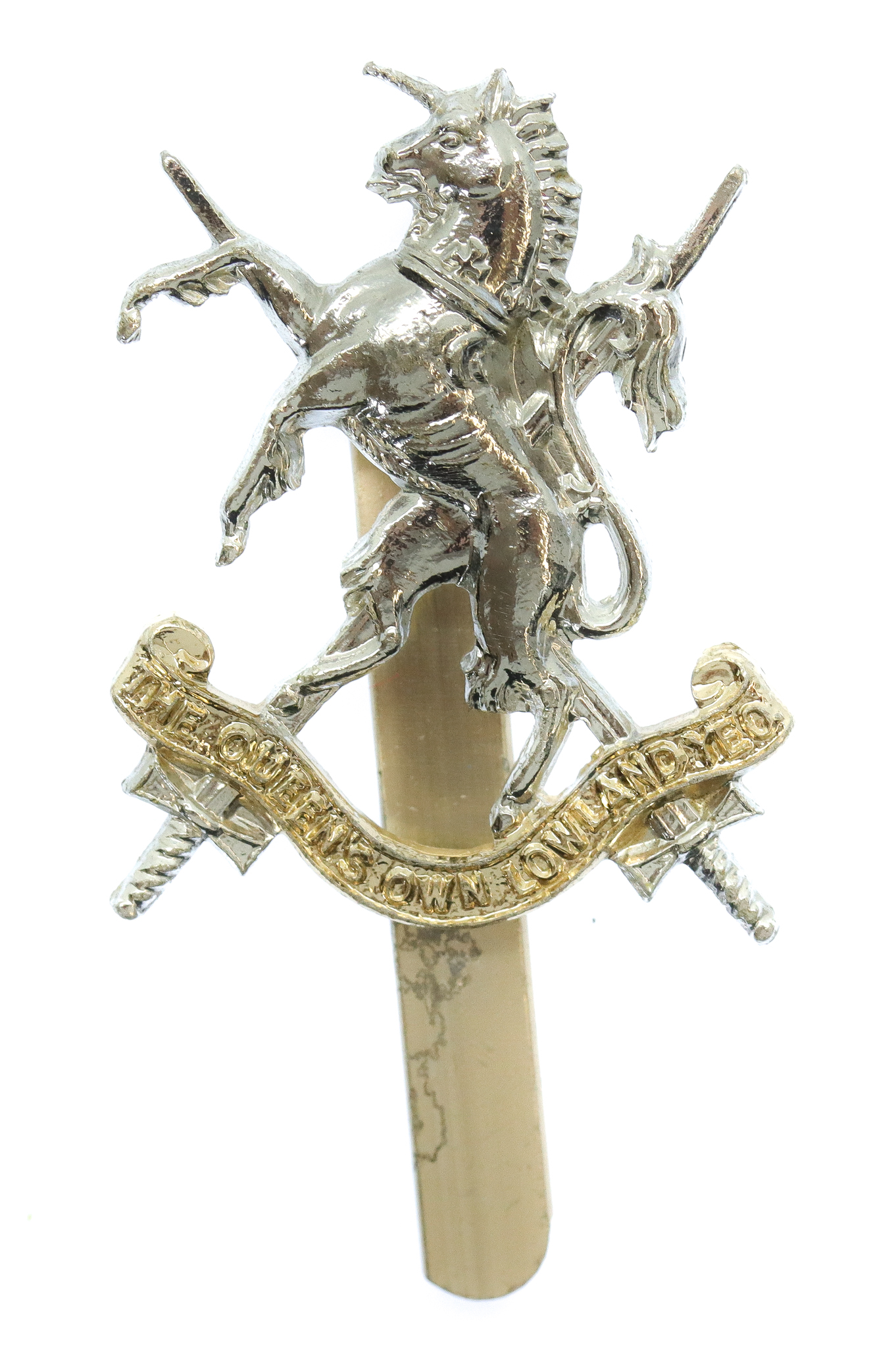 The Queen's Own Lowland Yeomanry Anodised (Staybrite) Cap Badge