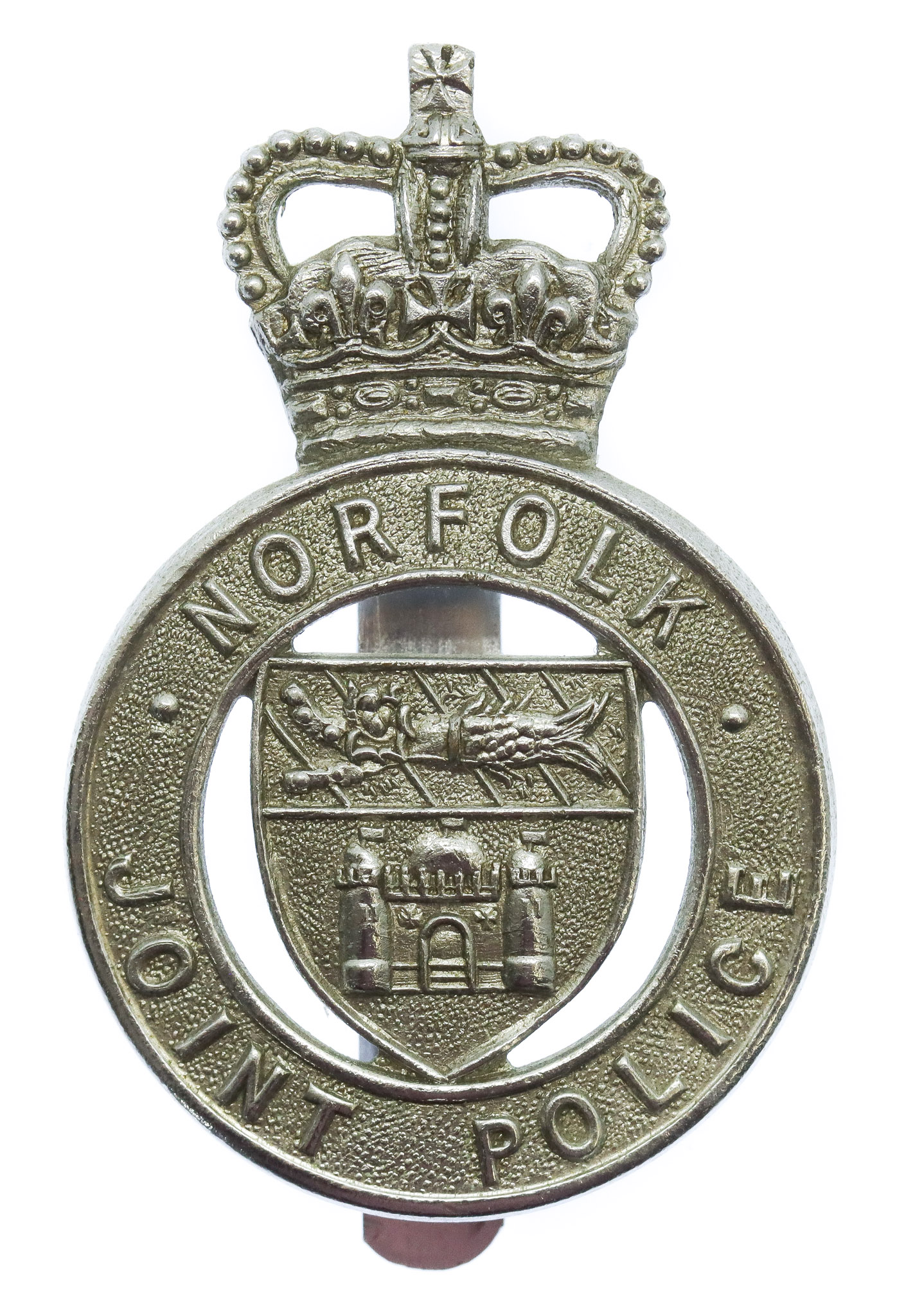 Norfolk Joint Police Cap Badge - Queen's Crown