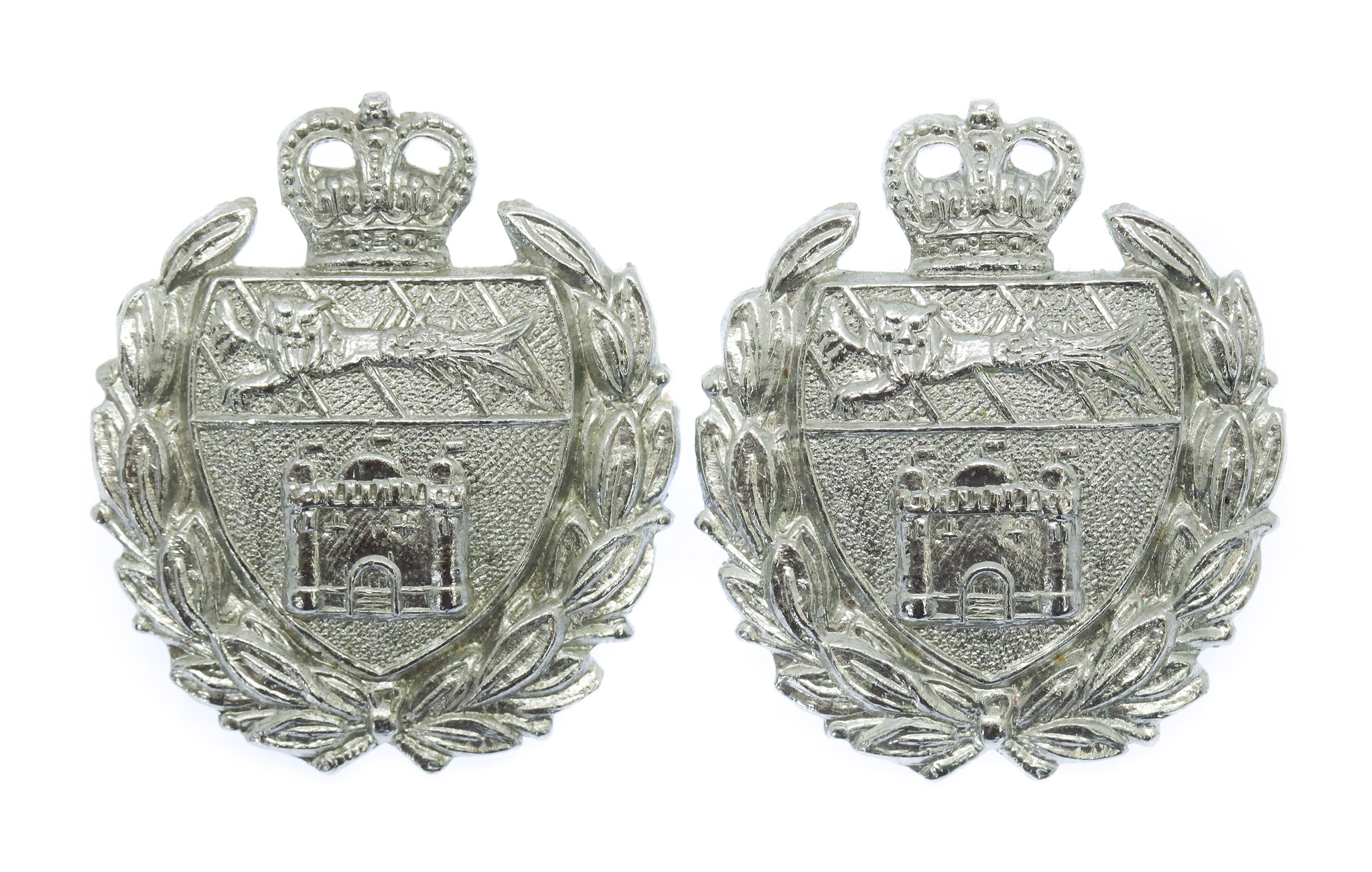 Pair of Norfolk Joint Police Collar Badges - Queen's Crown