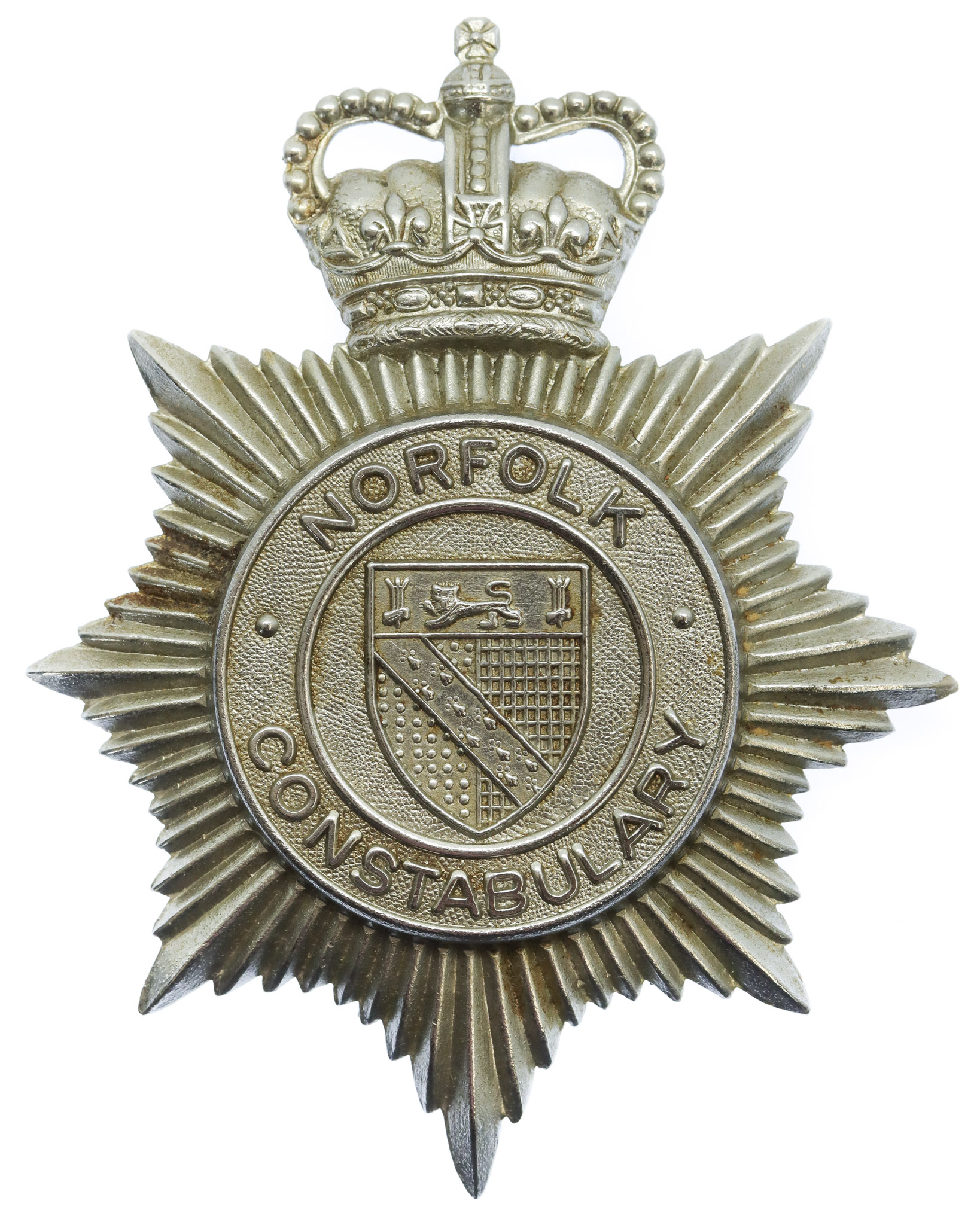 Norfolk Constabulary Helmet Plate - Queen's Crown