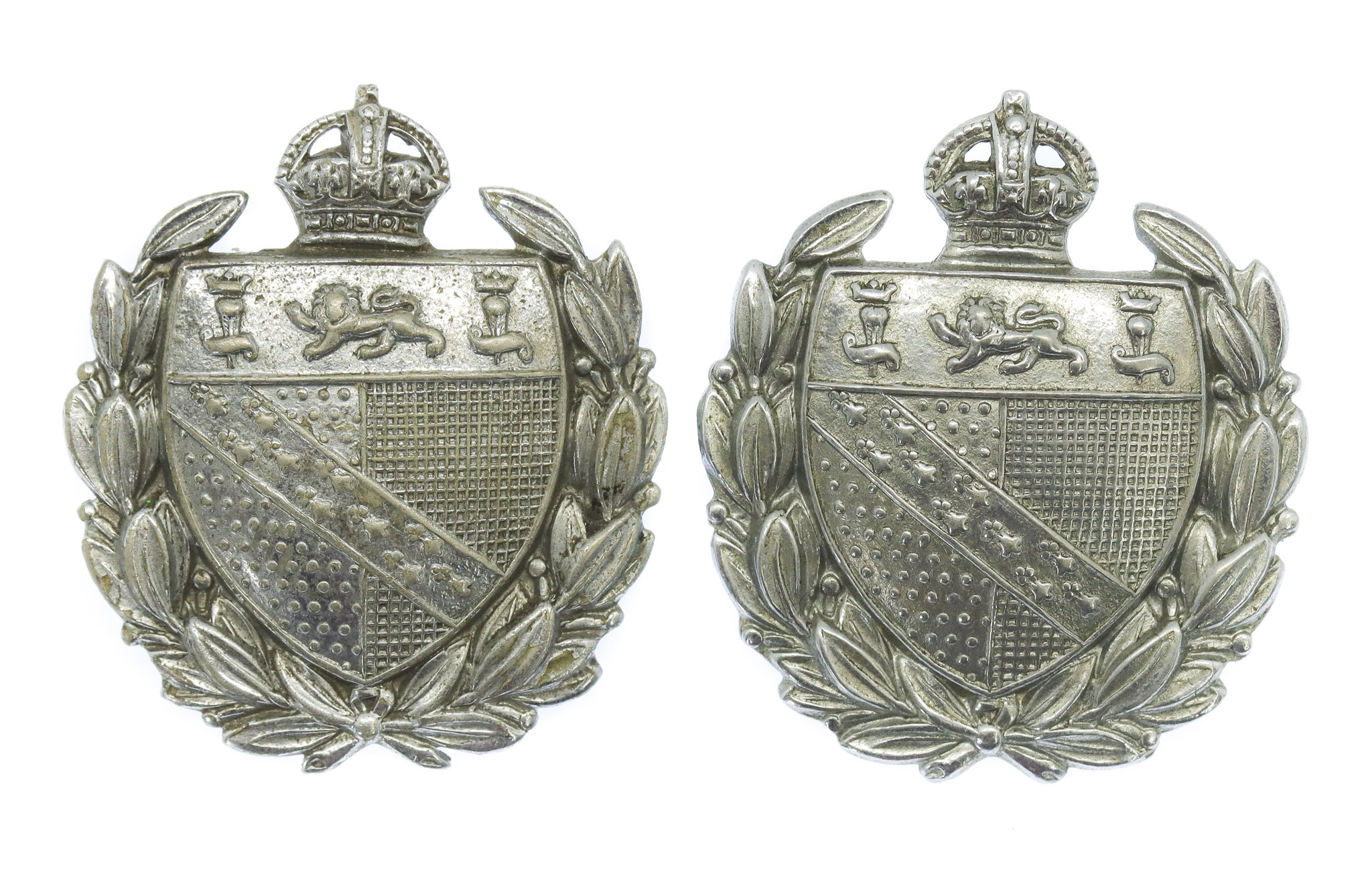 Pair of Norfolk Constabulary Collar Badges - King's Crown