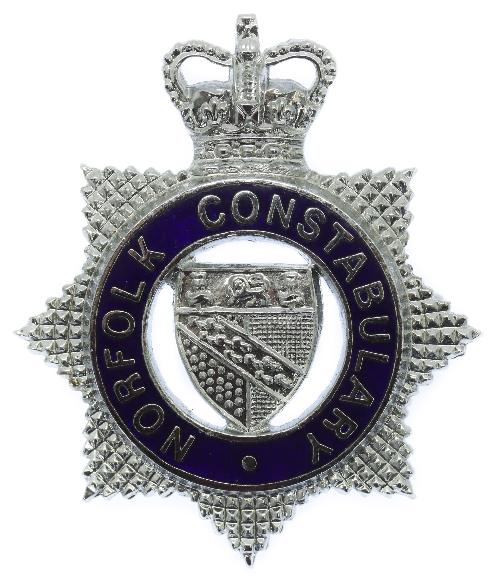 Norfolk Constabulary Senior Officer's Enamelled Cap Badge - Queen's Crown