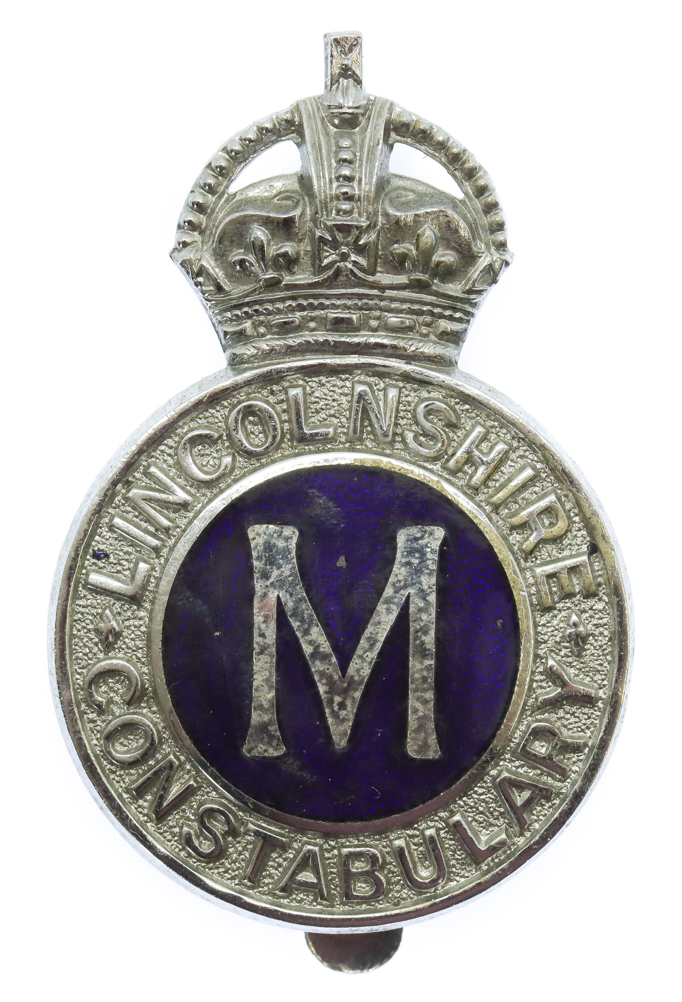 Lincolnshire Constabulary Messenger Cap Badge - King's Crown