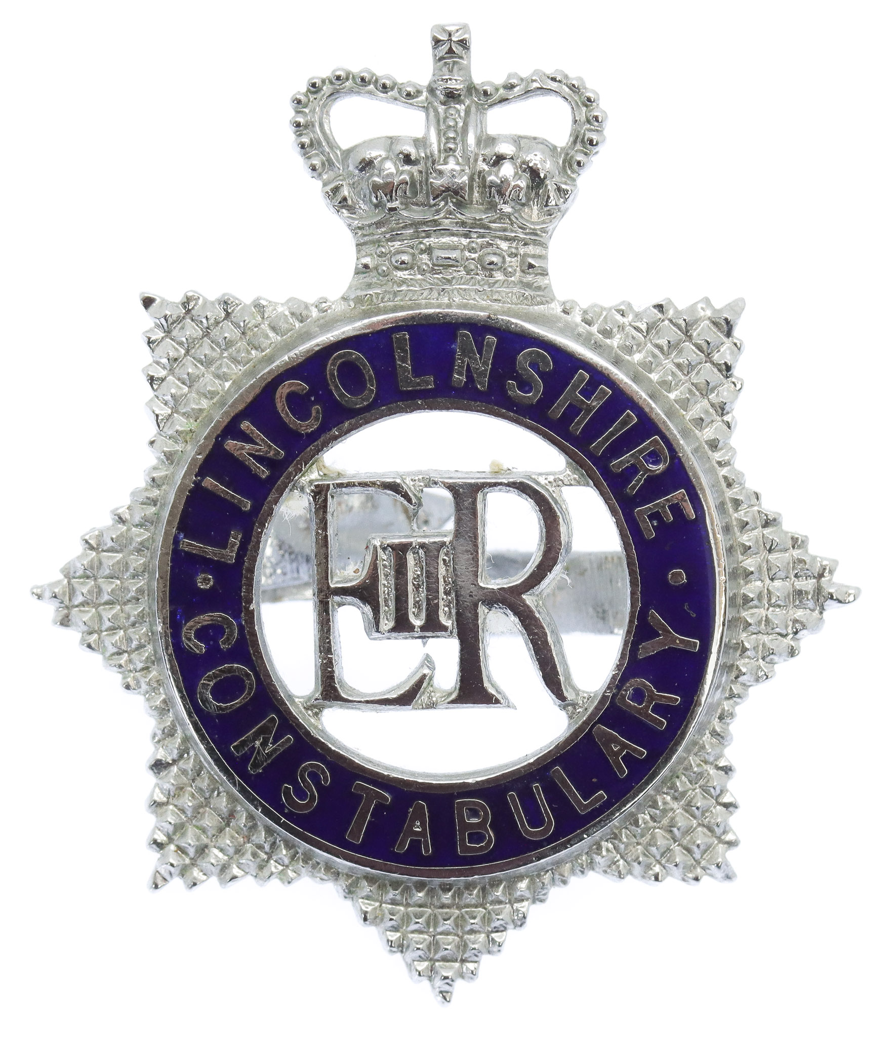 Lincolnshire Constabulary Senior Officer's Enamelled Cap Badge - Queen's Crown