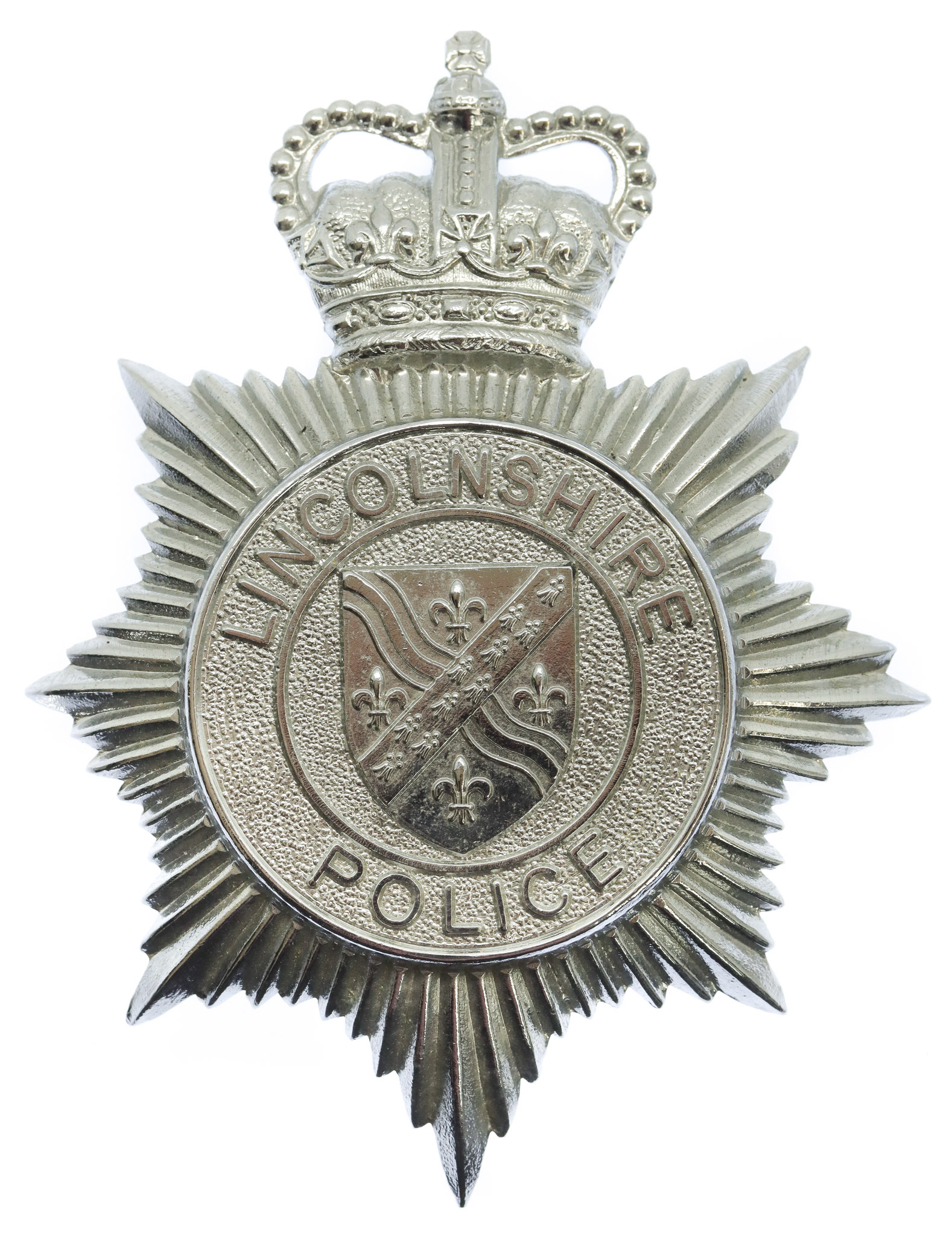 Lincolnshire Police Helmet Plate - Queen's Crown