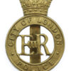 City of London Police Brass Cap Badge - Queen's Crown