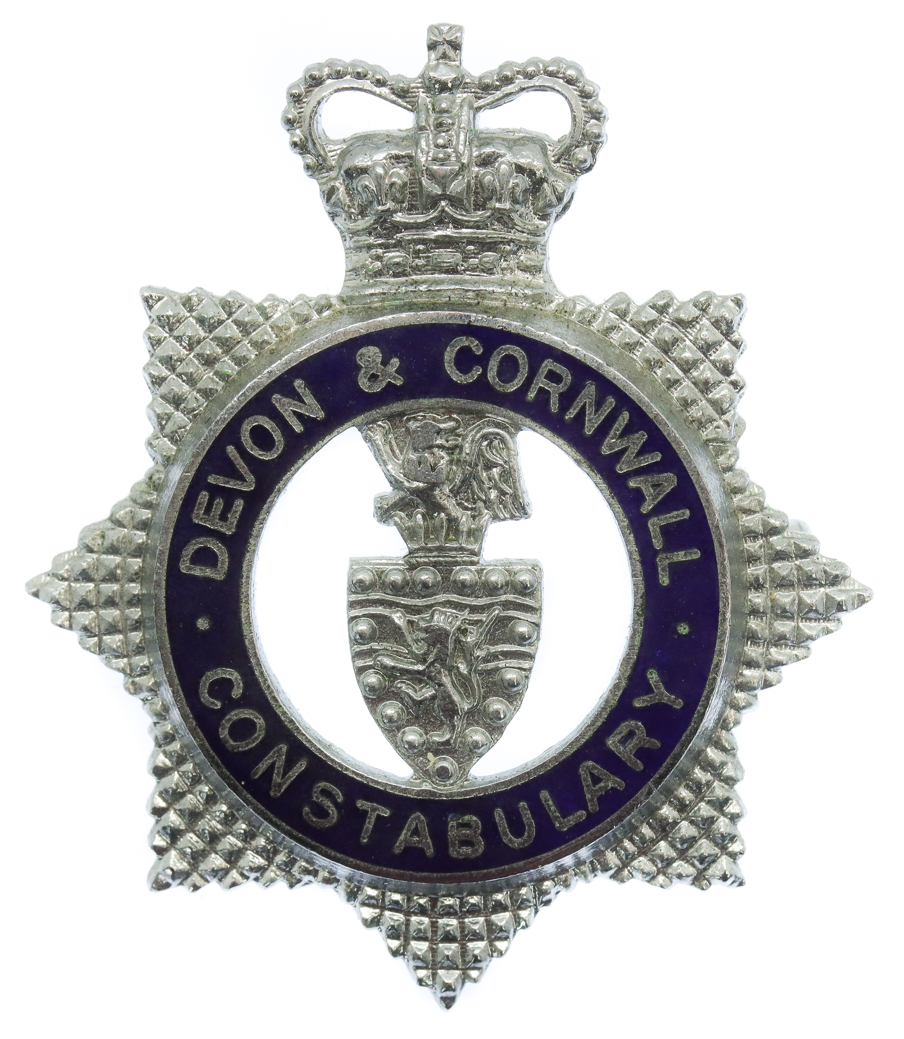 Devon & Cornwall Constabulary Senior Officer's Enamelled Cap Badge - Queen's Crown