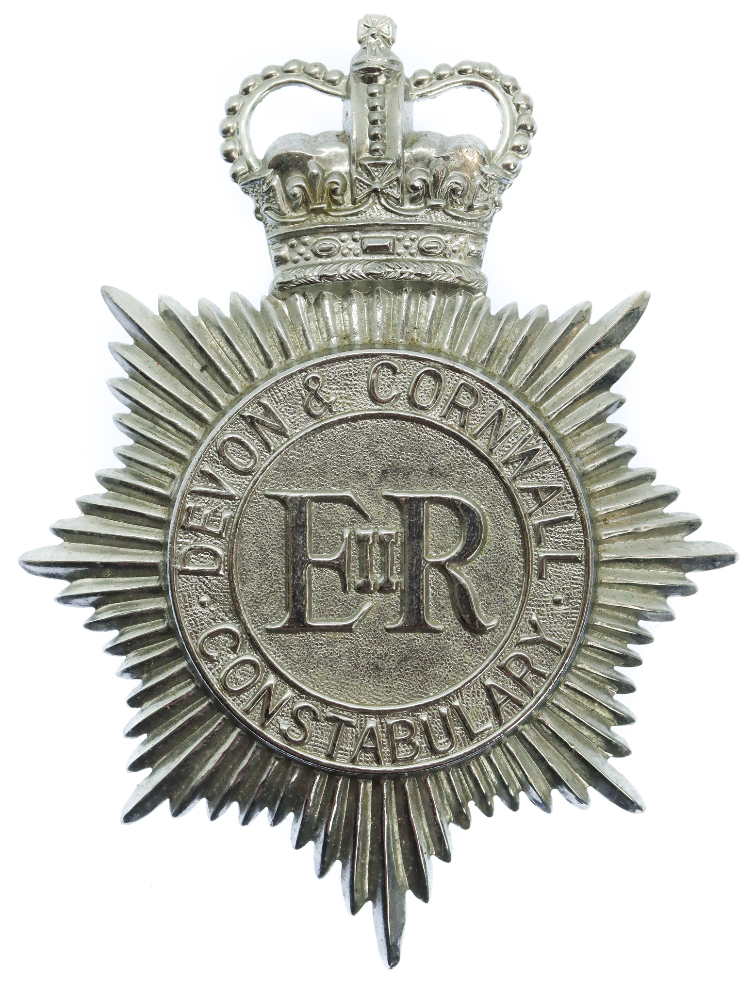 Devon & Cornwall Constabulary Helmet Plate - Queen's Crown
