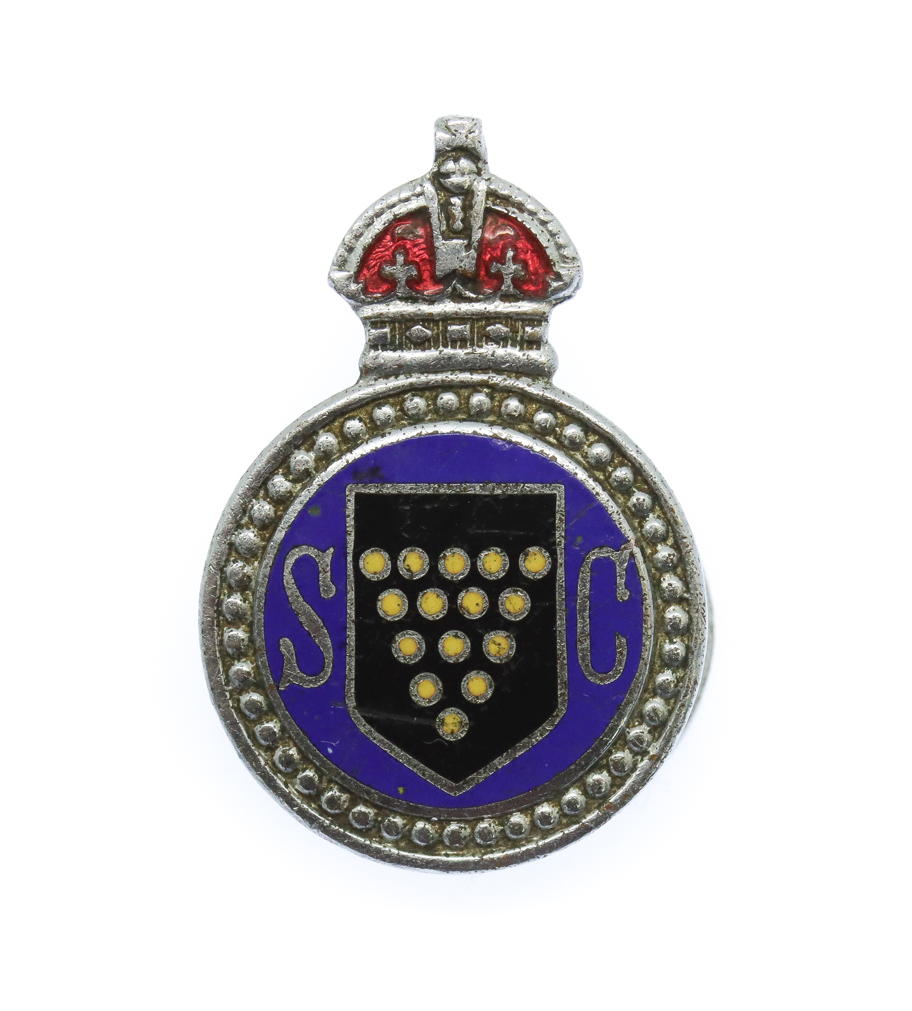 Cornwall Special Constabulary Enamelled Lapel Badge - King's Crown