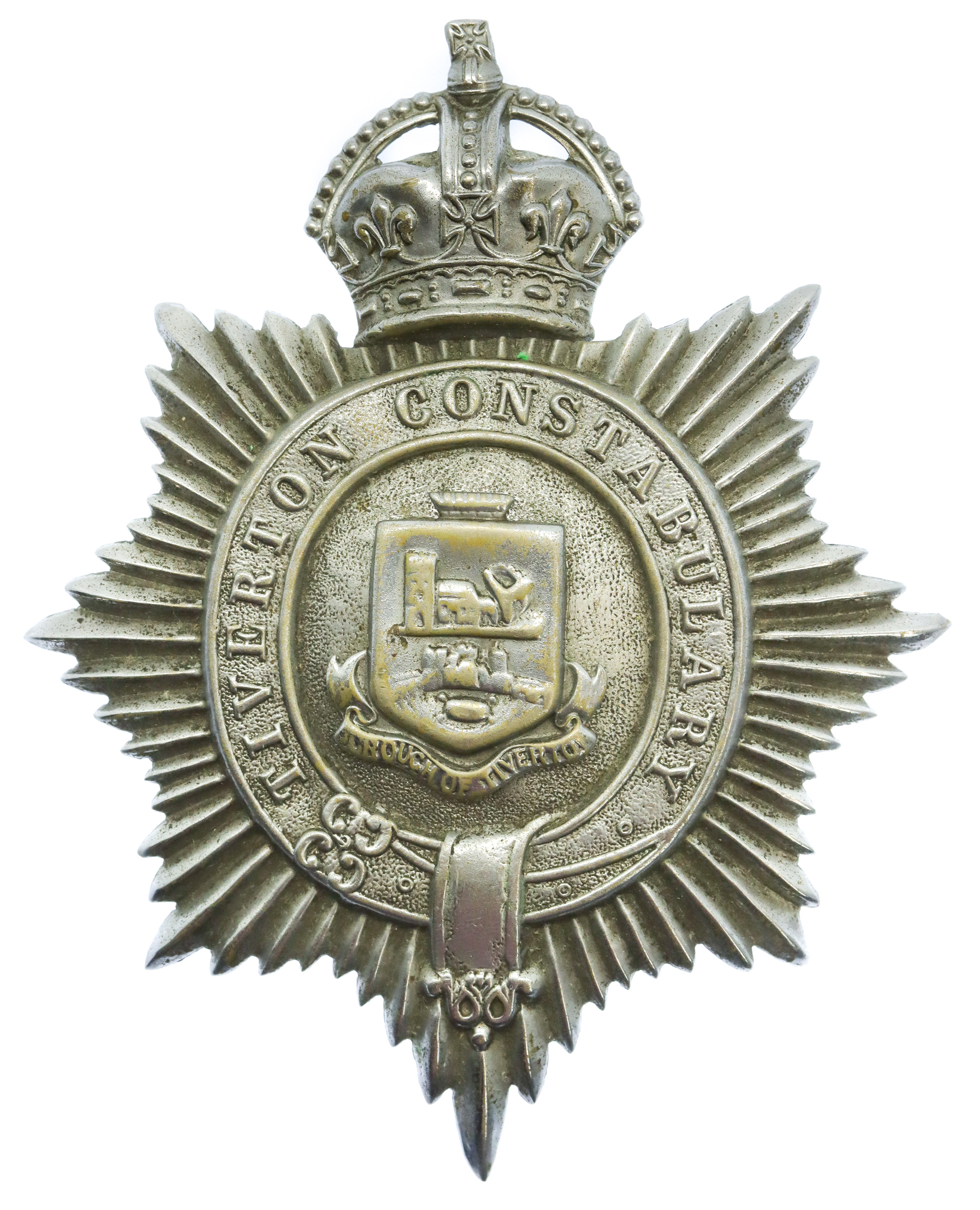 Tiverton Constabulary (Borough Police) Helmet Plate - King's Crown