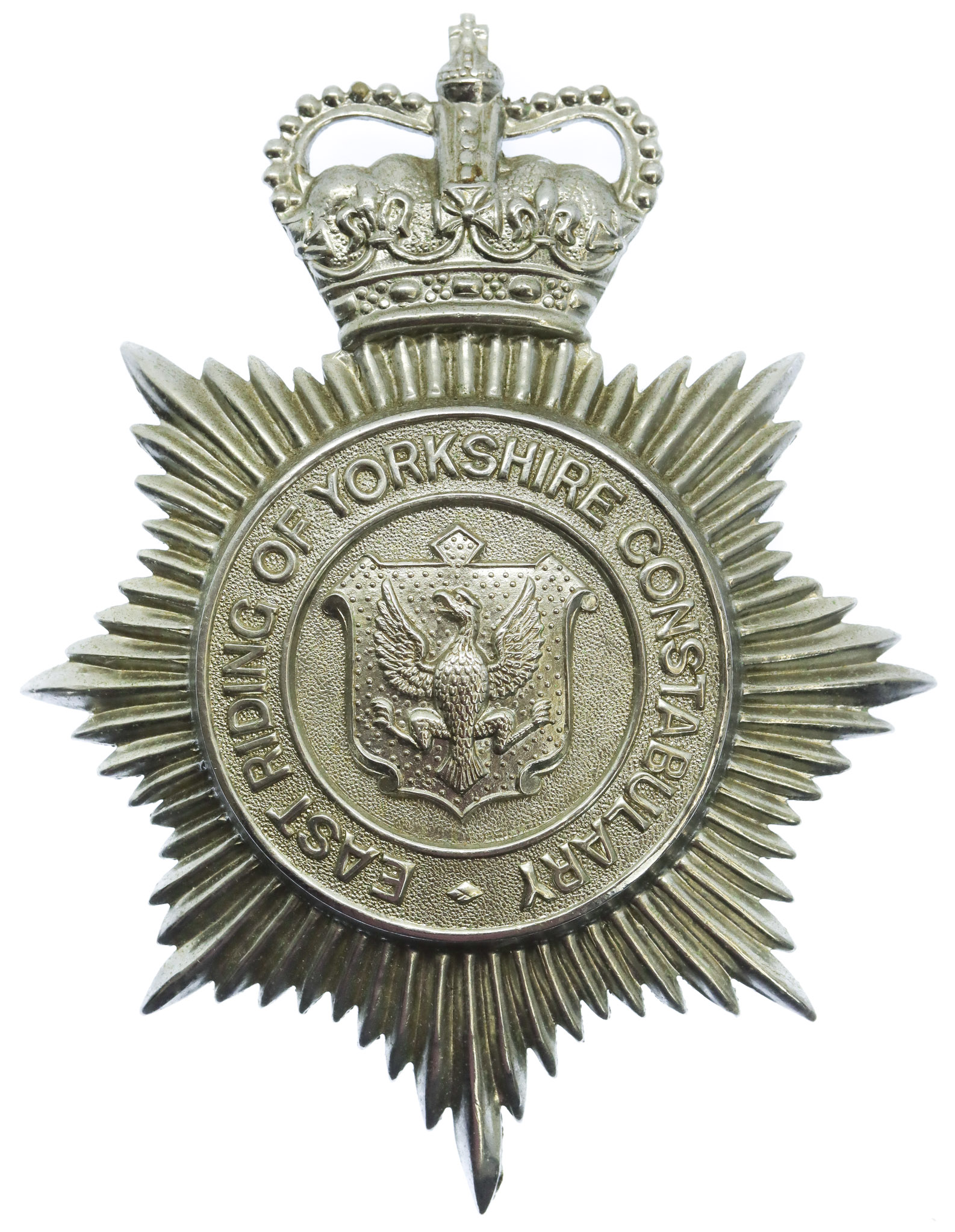 East Riding of Yorkshire Constabulary Helmet Plate - Queen's Crown