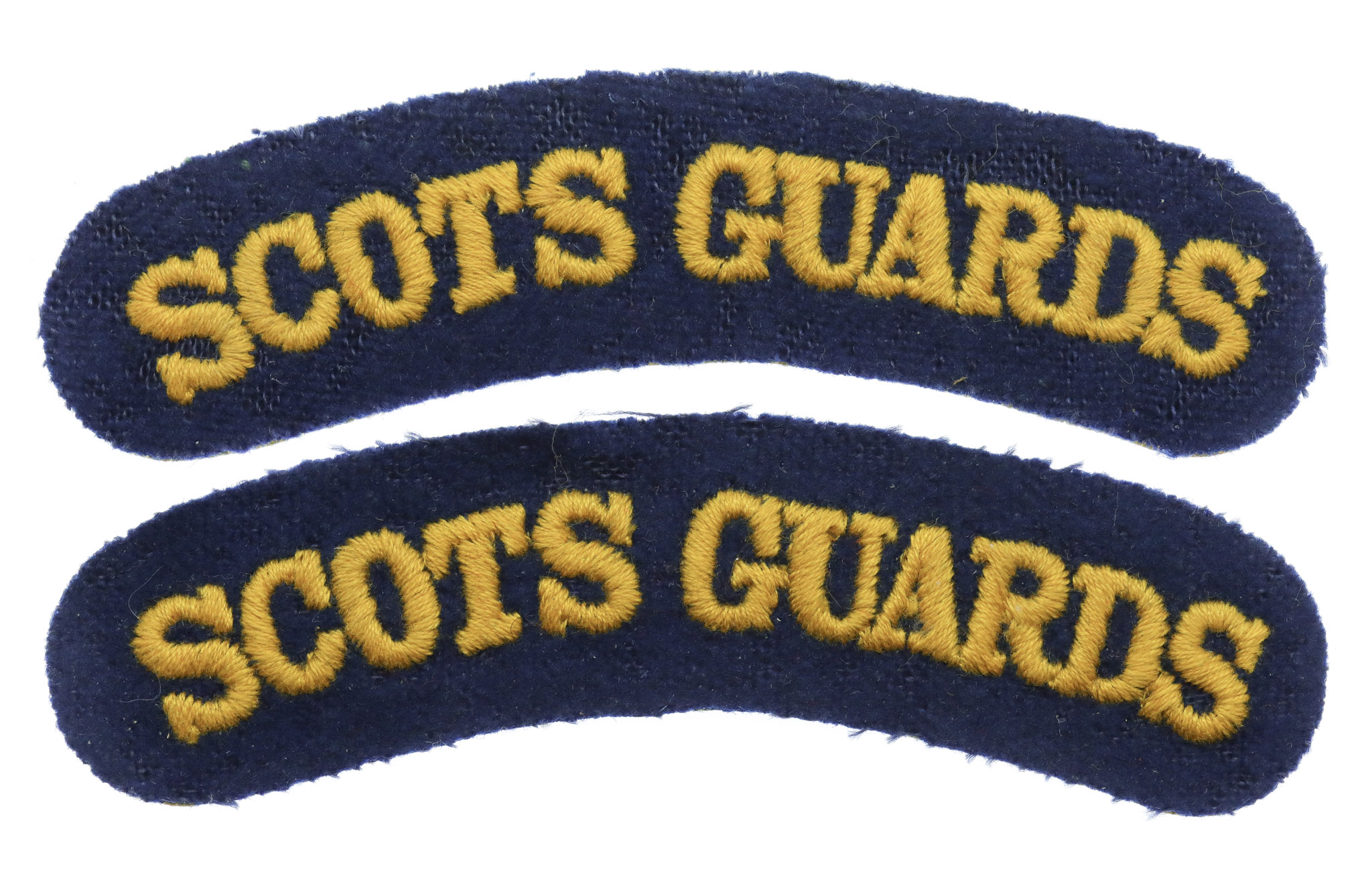 Pair of Scots Guards (SCOTS GUARDS) Cloth Shoulder Titles