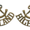 Pair of Highland Light Infantry H.L.I. (Bugle/HIGHLAND) Shoulder Titles 