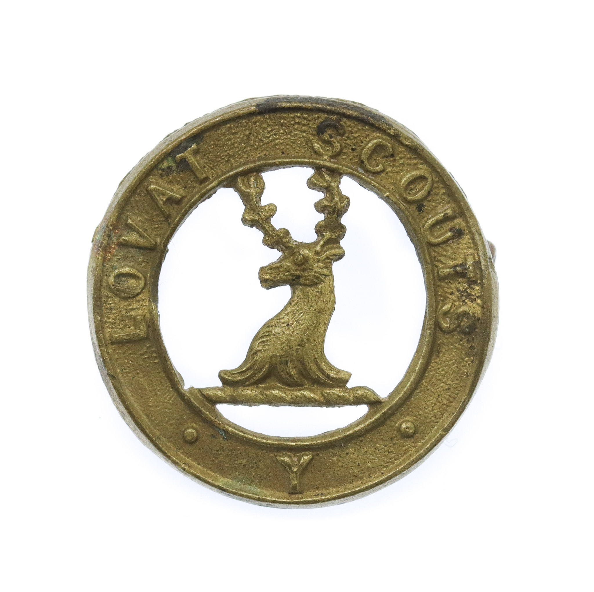 Lovat Scouts Yeomanry Small Brass Cap Badge